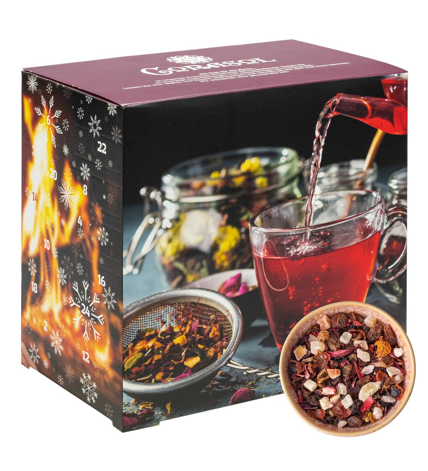 Corasol Premium Fruit Tea Advent Calendar - 24 Gourmet Loose Teas | Perfect Gift for Women - Buy Online on GoSupps.com