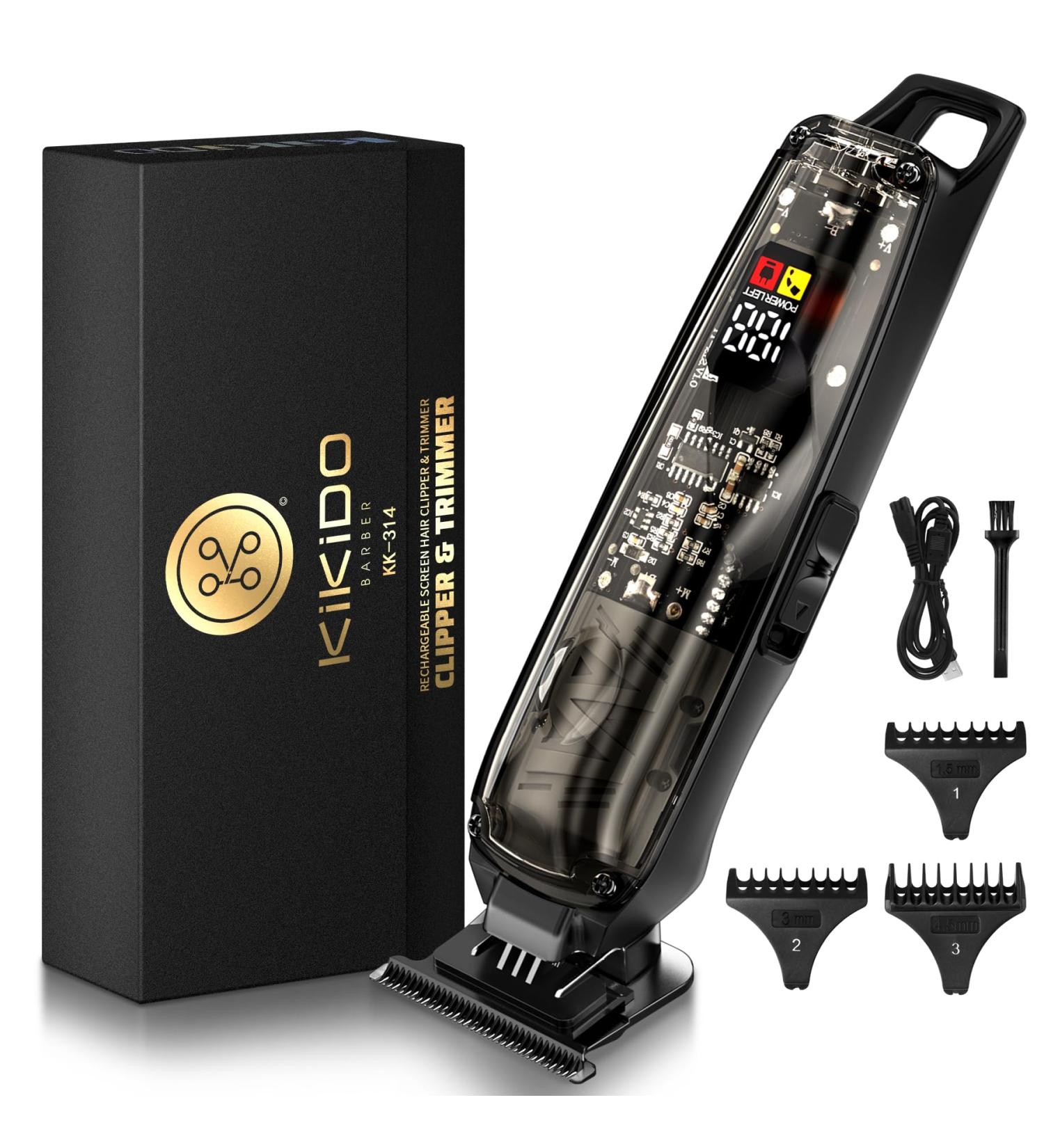 KIKIDO Hair Trimmer - Cordless Zero Gapped Professional Clippers for Men | T Liners LCD Display Ceramic Blade Long Battery Life - Perfect Gift Set - Buy Online on GoSupps.com