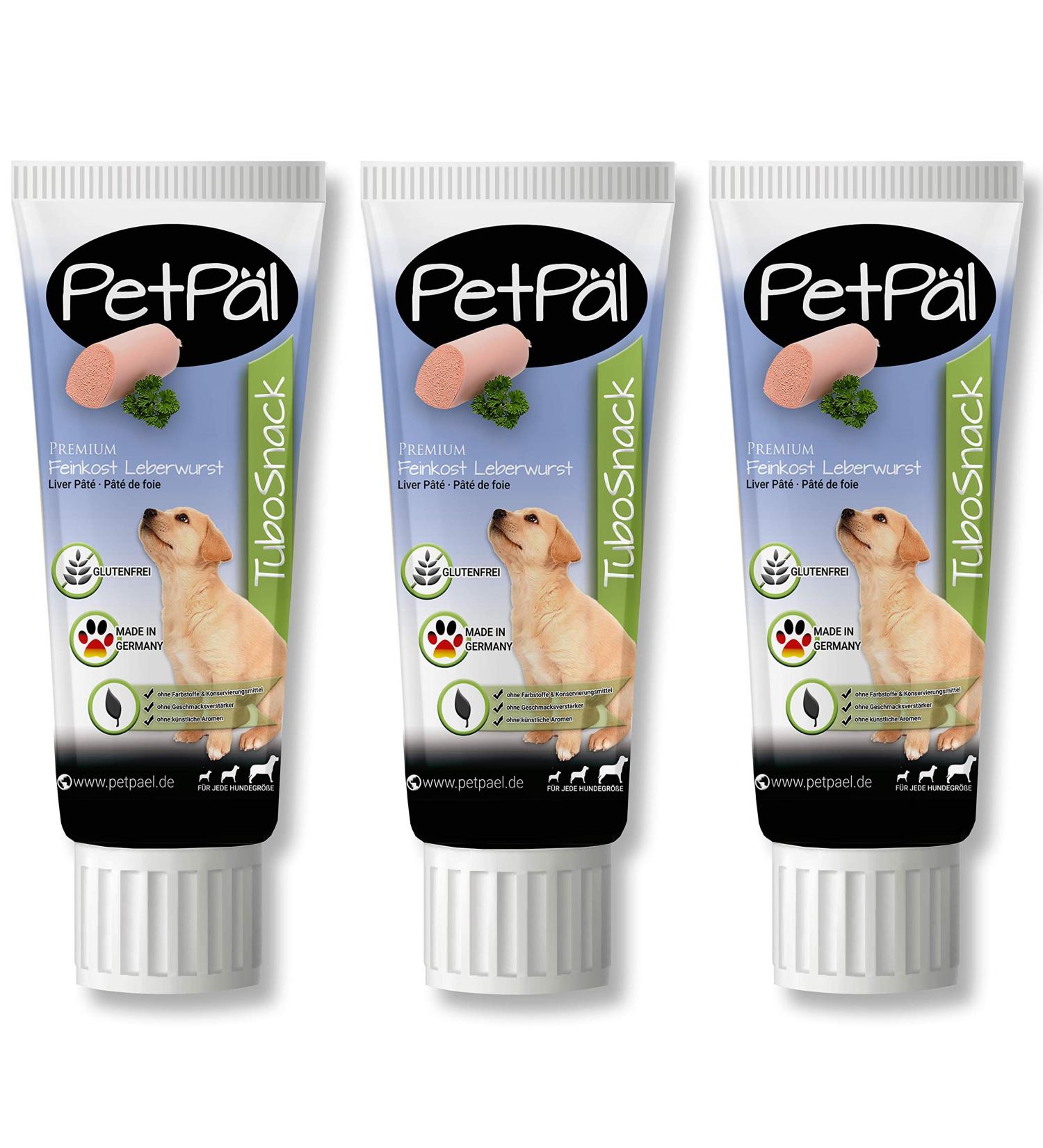 Petp l Dogs Liver Sausage Tubosnack - Grain-Free No Salt or Sugar Premium Natural Treat for Puppies & Dogs - Made in Germany (3x75g) - Buy Online on GoSupps.com