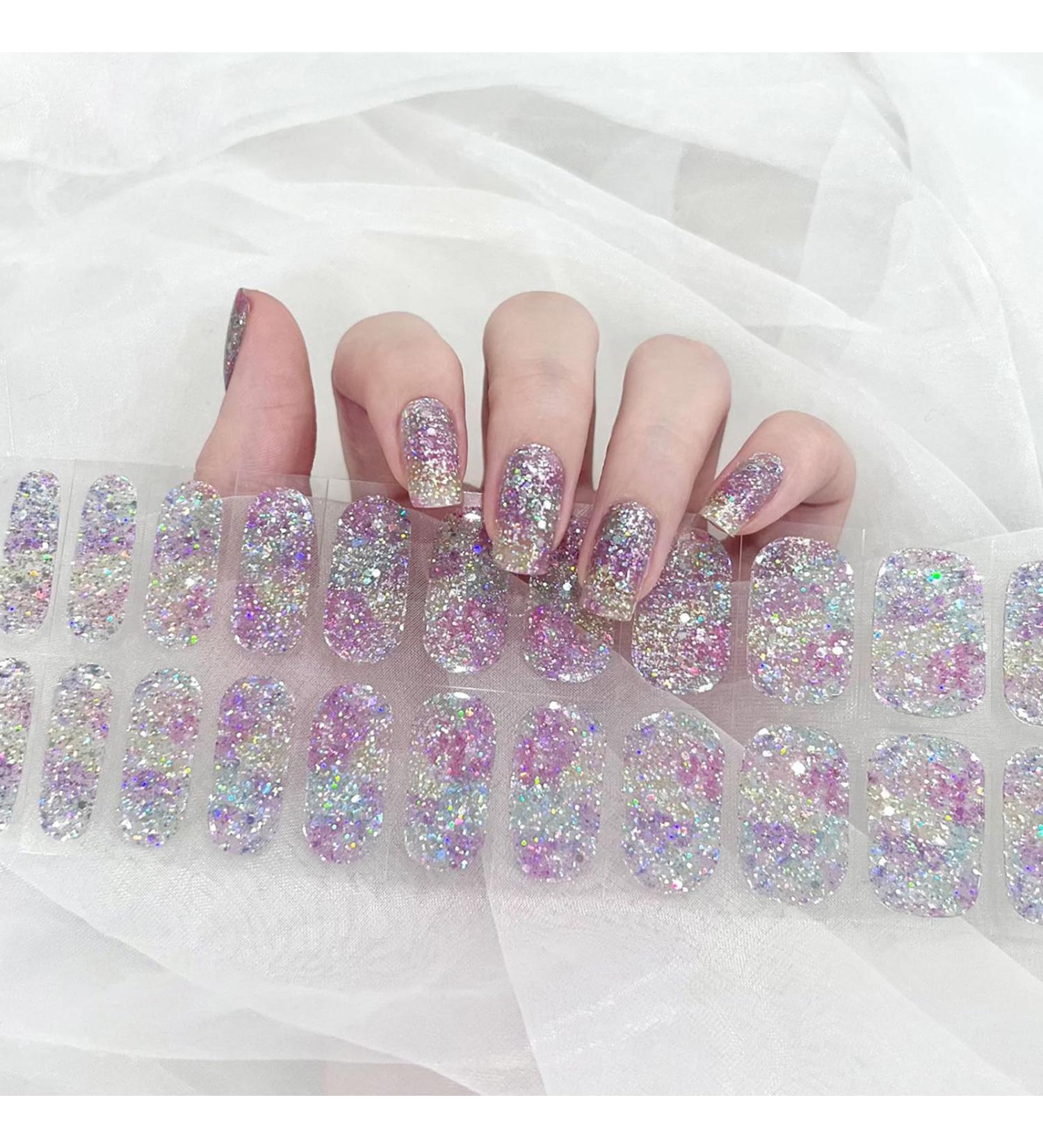 CBOIC Gel Nail Polish Stickers - 22 Glitter Sequins UV Adhesive Strips | Long-Lasting Gellack Wraps for Stunning Nail Art - Buy Online on GoSupps.com