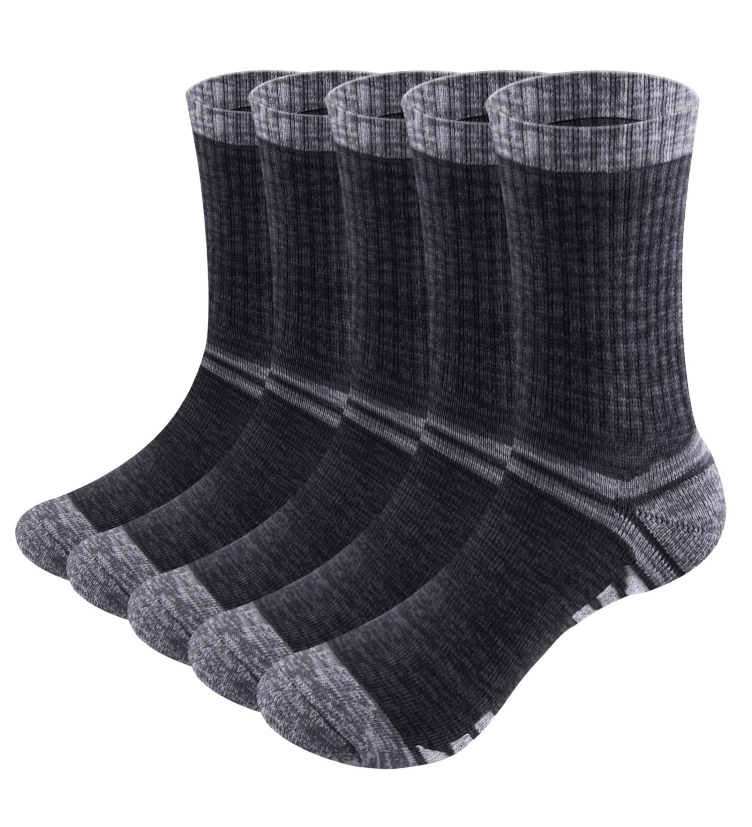 YUEDGE Sports Socks for Men - Cushioned Tennis & Work Socks (Sizes 39-48) - 5 Pairs - Comfortable Black Cotton Training Socks - Buy Online on GoSupps.com