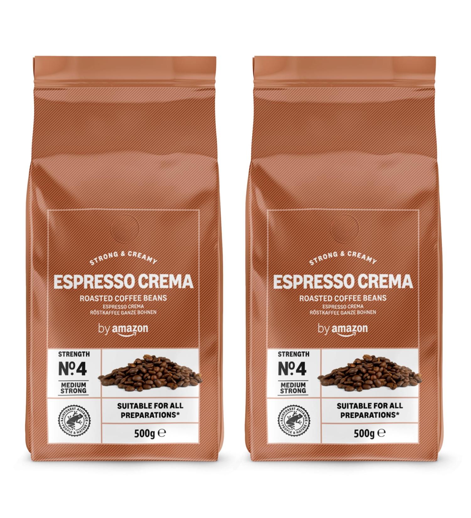 by Amazon Caf en Grains Espresso Crema Torr faction Moyenne caf in 500g lot de 2 - Certifi Rainforest Alliance Espresso Crema 500 g (Lot de 2) - Buy Online on GoSupps.com