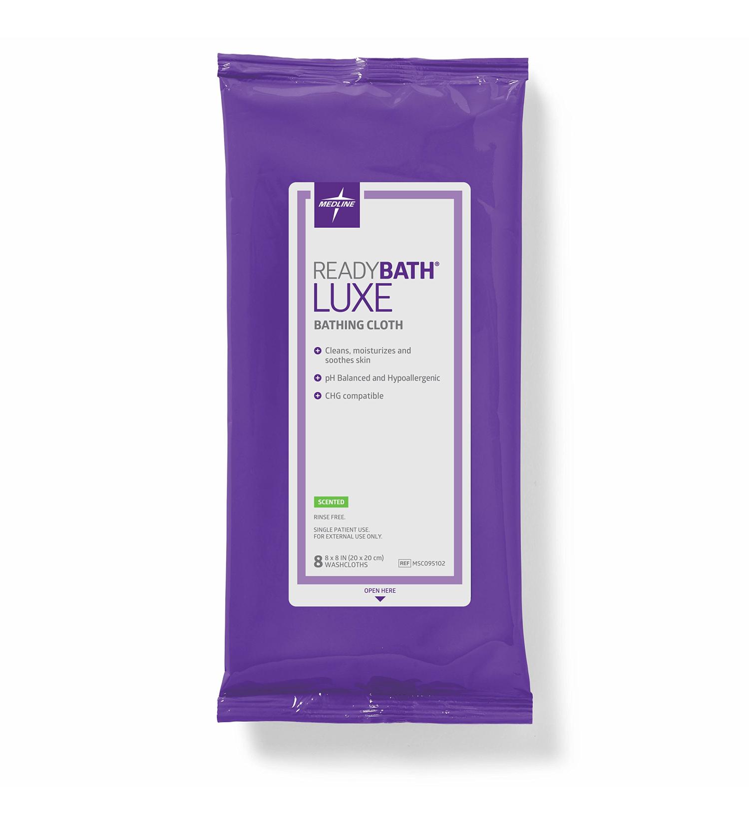 Medline ReadyBath Luxe Scented Body Cleansing Cloth Wipes - Extra Thick (192 Wipes) - Buy Online on GoSupps.com