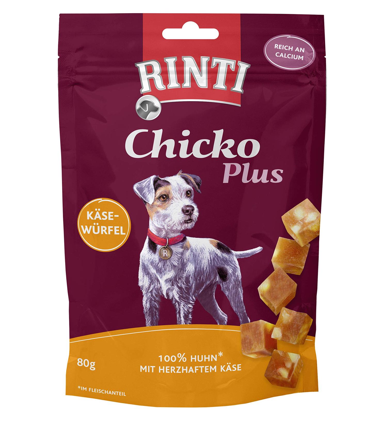 RINTI Chicko Plus Cheese Cubes with Chicken - 12x80g | Premium Dog Treats | International Shipping - Buy Online on GoSupps.com