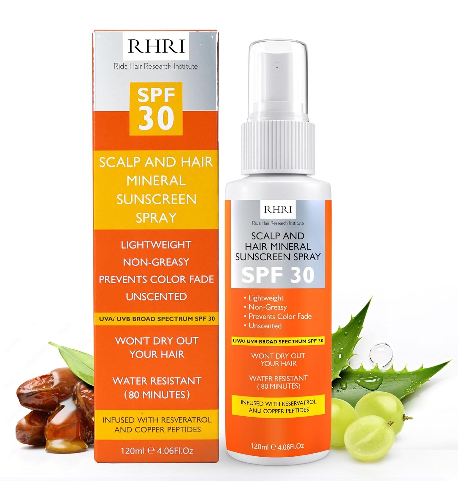 RHRI - Premium Scalp and Hair mineral Sunscreen Spray - SPF30 - Prevents Color Fade and Dryness - 4 oz 120 ml - Buy Online on GoSupps.com