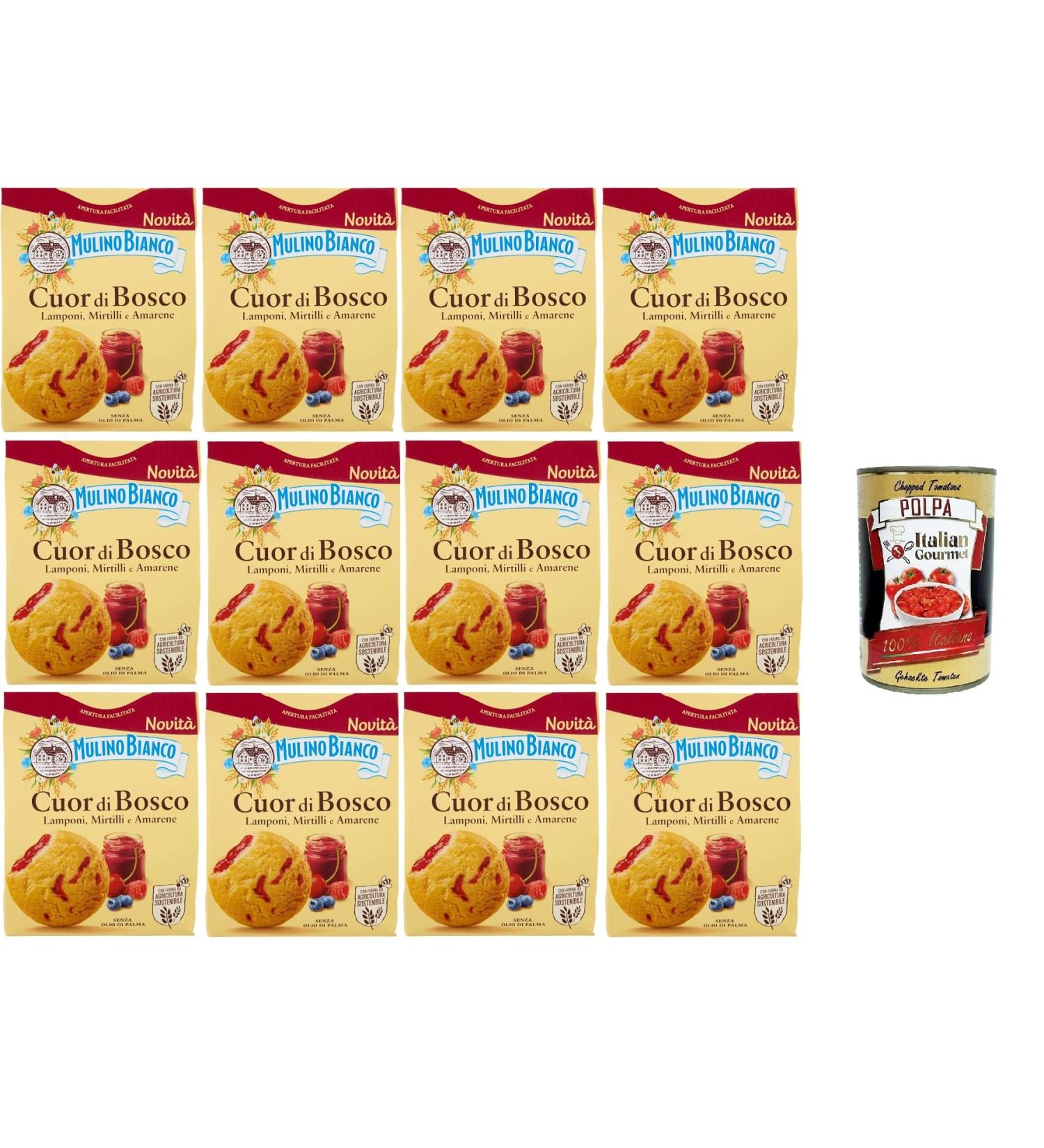  Italian Gourmet E.R. Mulino Bianco Cuor di Bosco Biscuits 12 x 300 g + Italian Gourmet Pulp 400 g - Buy Online on GoSupps.com