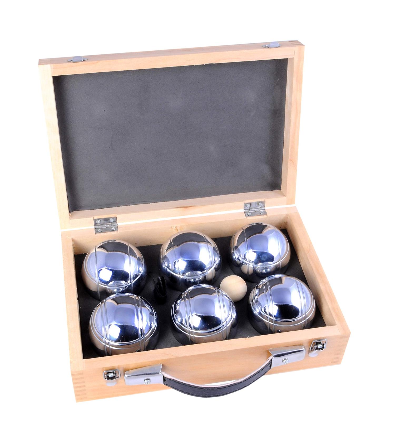 Engelhart Triplet Boule Balls Set - 6 Premium Balls in Beautiful Wooden Case for 2 Players - Ideal for International Shipping - Buy Online on GoSupps.com