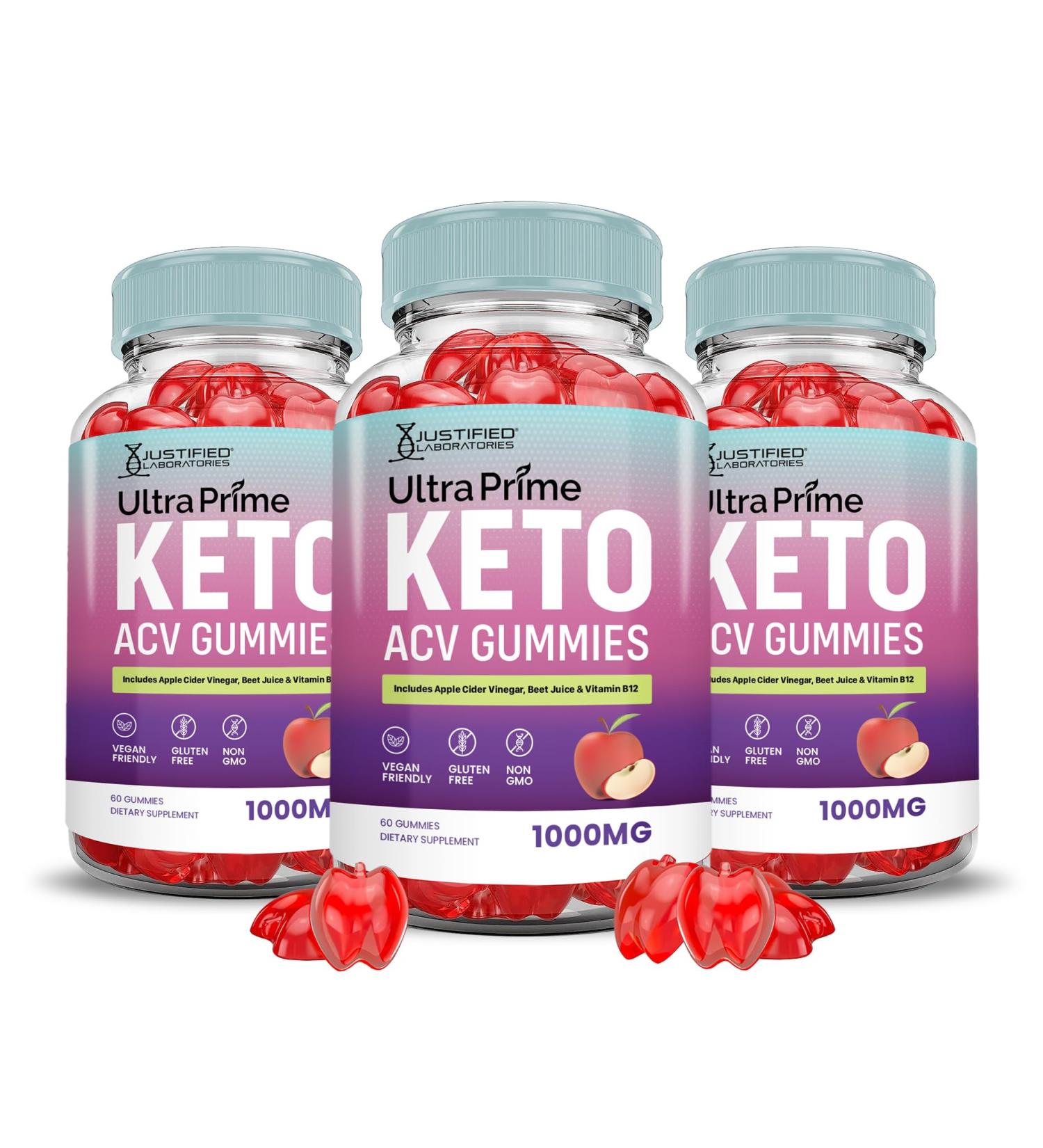 (3 Pack) Ultra Prime Keto ACV Gummies Advanced Formula 1000MG UltraPrime Keto Gummies Apple Cider Vinegar Formulated with Pomegranate Beet Juice Powder B12 Vegan Non GMO 180 Gummys 60 Count (Pack of 3) - Buy Online on GoSupps.com