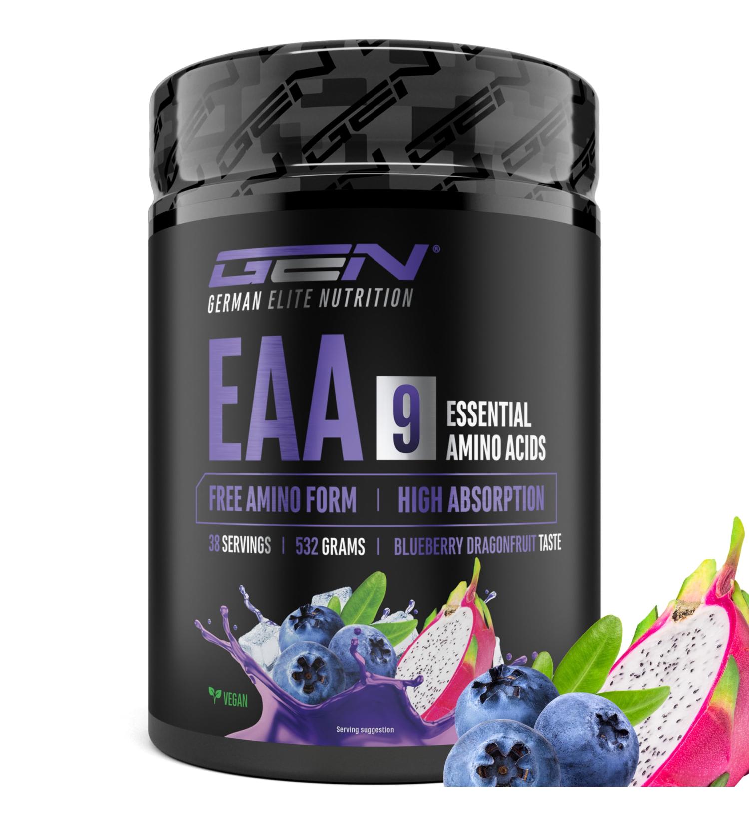  GEN GERMAN ELITE NUTRITION EAA Powder 532g (38 servings) - The 9 essential amino acids including histidine & BCAAs - Human Code formula - Very good so - Buy Online on GoSupps.com
