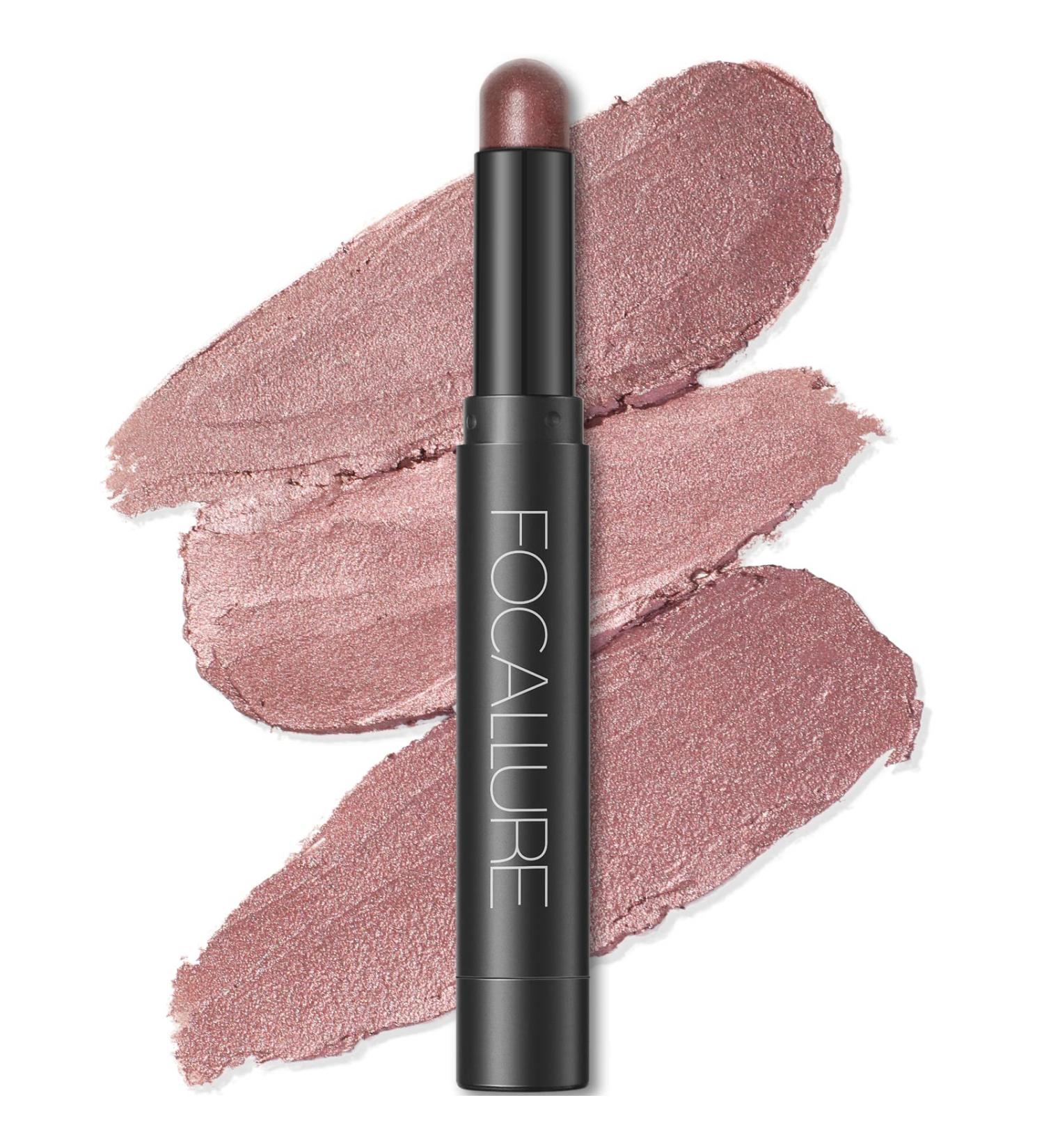 FOCALLURE Shimmer and Matte Cream Eyeshadow Stick Waterproof Eye Brightener Pencil in Brown Spark - Buy Online on GoSupps.com