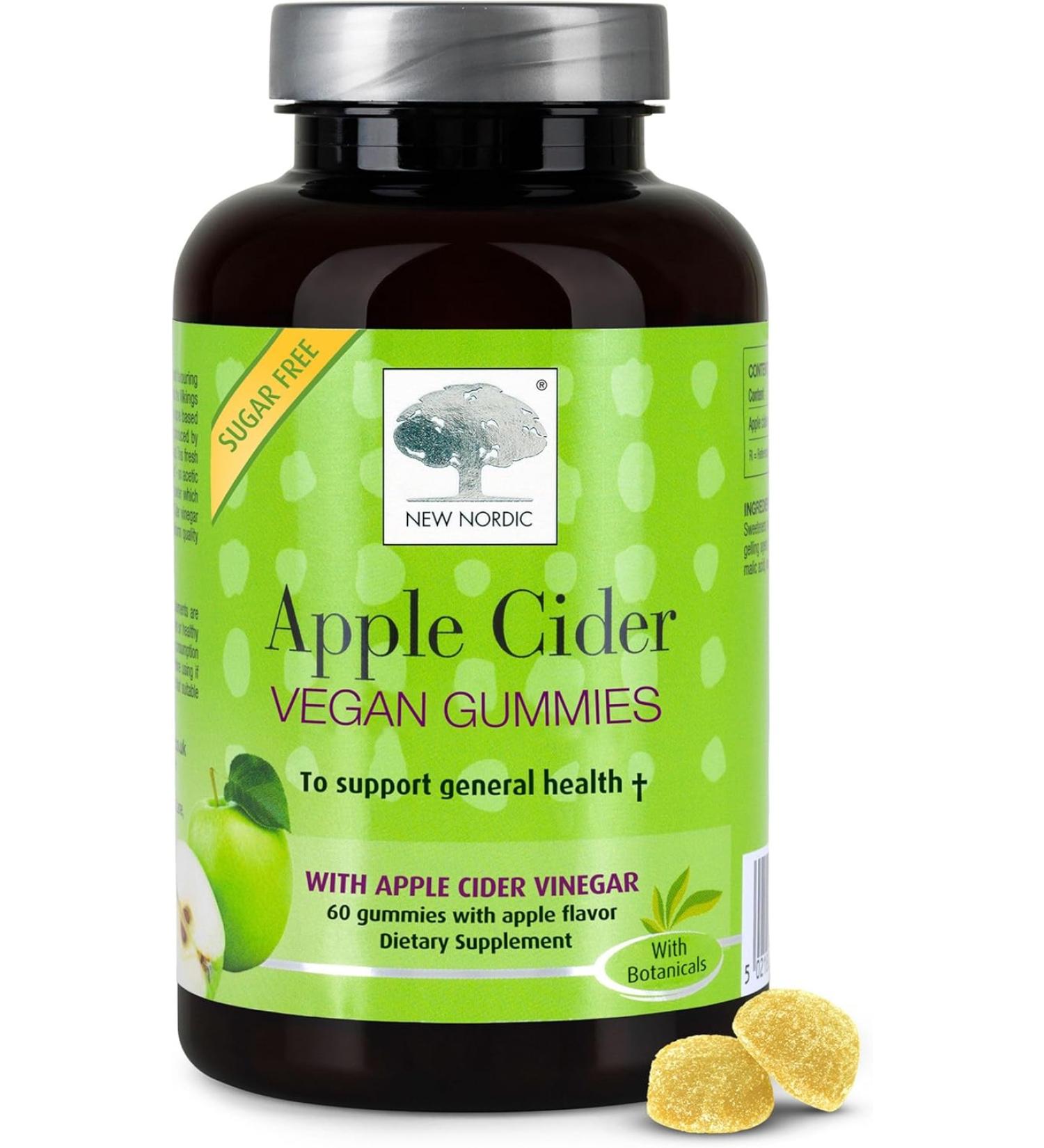 NEW NORDIC Apple Cider Vinegar Gummies 400 mg - Sugar Free - 60 Gummy - Buy Online on GoSupps.com