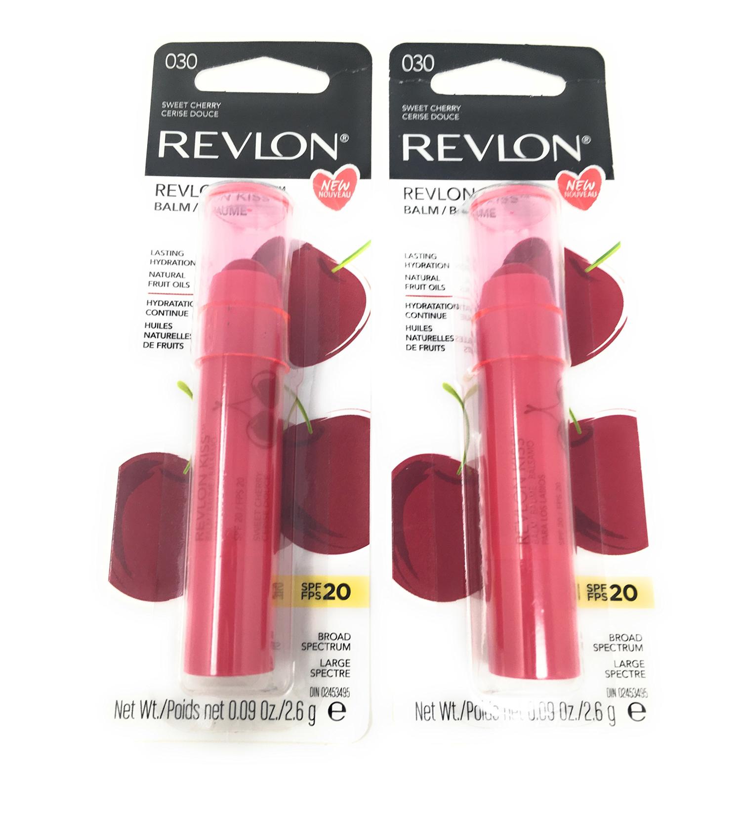 Revlon Kiss Lip Balm Sweet Cherry 030 .09 oz (Pack of 2) - Hydrating Lip Care Duo - Buy Online on GoSupps.com