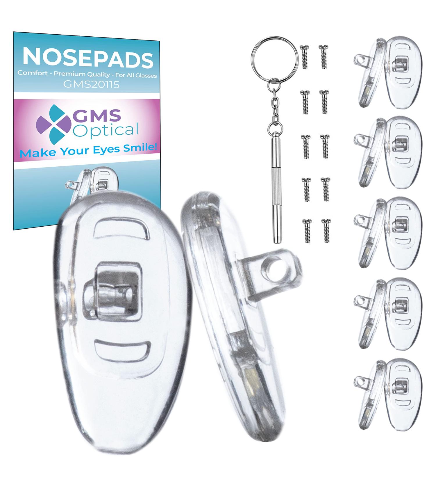 GMS Optical Soft Silicone D-Shaped Screw-in Nose Pads for Glasses  Sunglasses  and Eye Wear - 15mm (5 Pair) - Buy Online on GoSupps.com