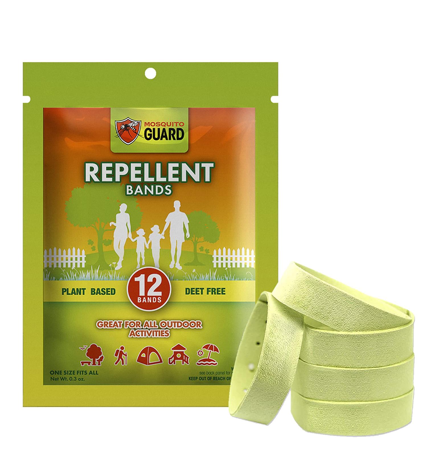 12 Pack Mosquito Guard Repellent Bands - Natural Citronella & Lemongrass Oil, DEET Free - Buy Online on GoSupps.com