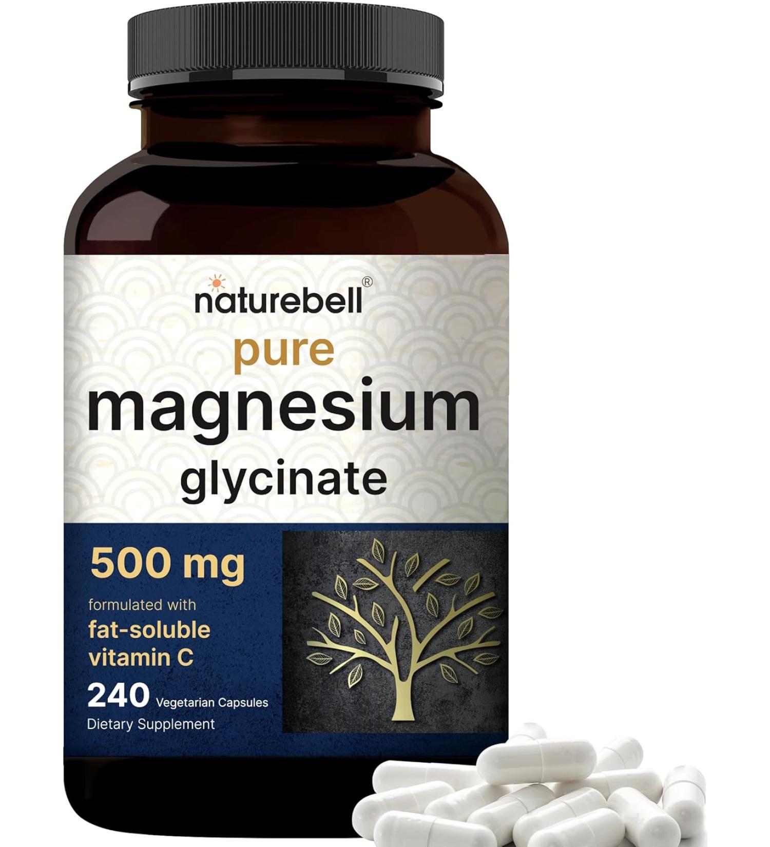 Magnesium Glycinate Capsules 500mg | 240 Count | Non-GMO & Gluten Free | 100% Chelated & Purified | Third-Party Tested - Buy Online on GoSupps.com