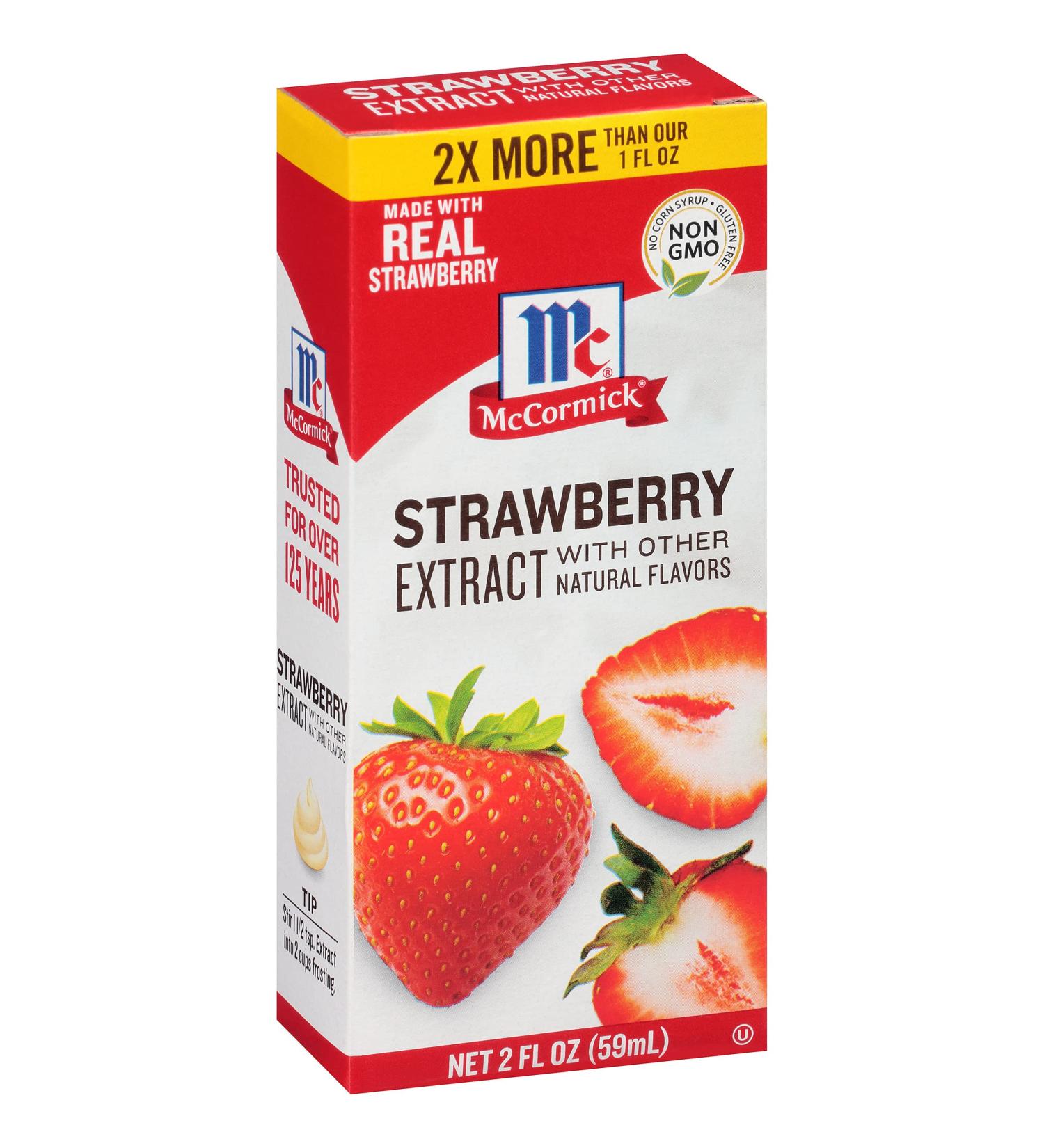 McCormick Strawberry Extract 2 fl oz - Natural Flavors, Pack of 1 - Buy Online on GoSupps.com