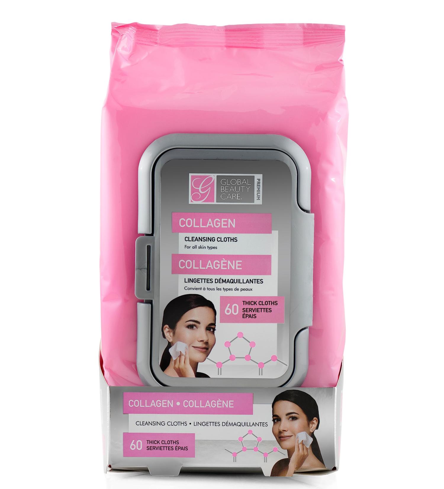 Collagen Cleansing Cloths & Makeup Removal Wipes - 60 Ct | Hydrating Skincare for Flawless Skin | International Shipping Available - Buy Online on GoSupps.com