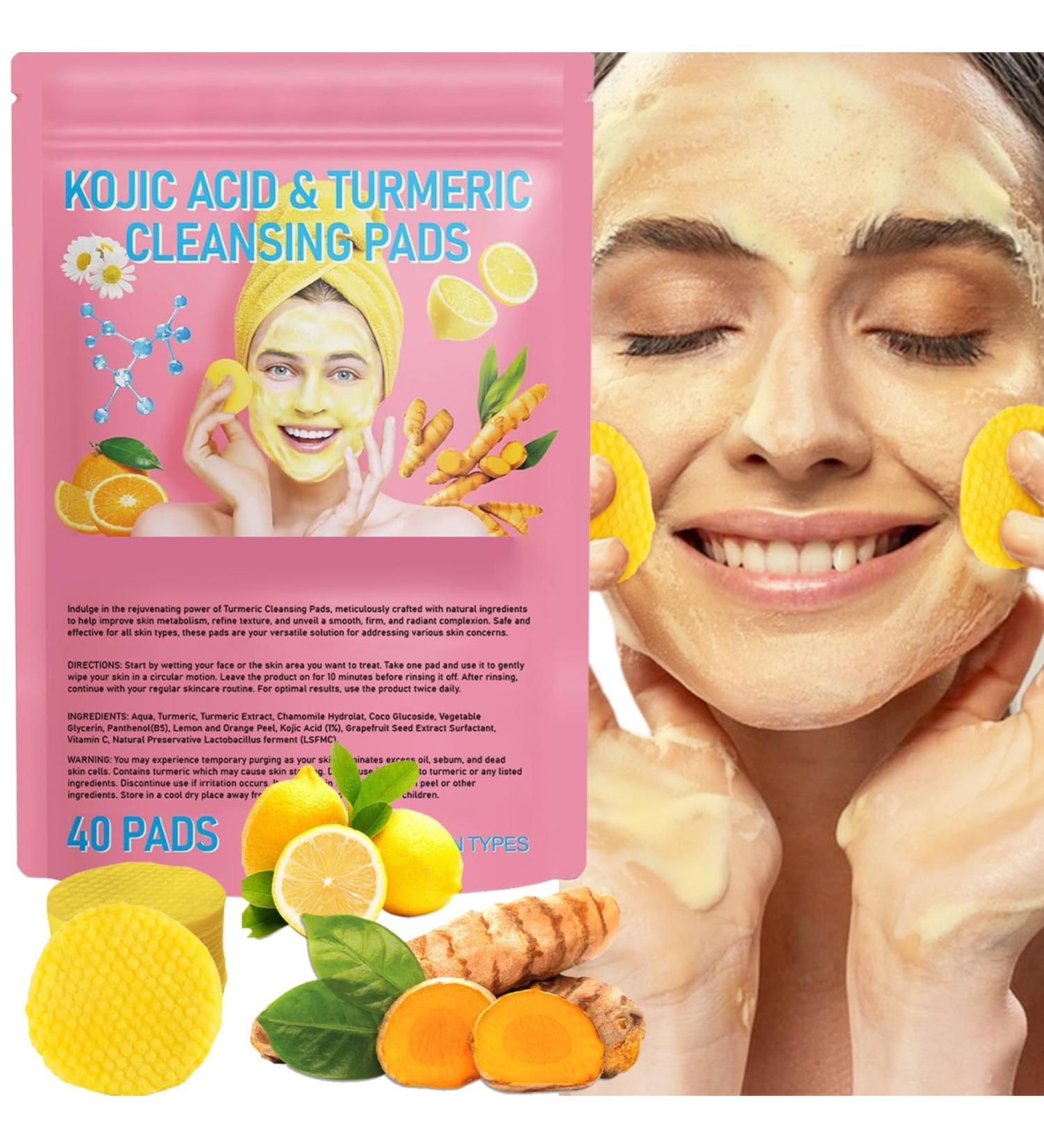 Buy Turmeric Cleansing Pads with Kojic Acid & Vitamins B5 C - 40 PCS for Radiant Skin - Ships Worldwide - Buy Online on GoSupps.com