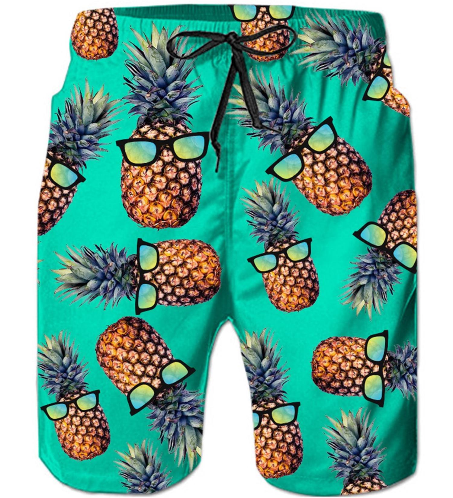 Tuonroad Men's Funny Beer 3D Colorful Swimming Trunks - Quick-Drying Bath Shorts S-3XL | Pineapple XL - Buy Online on GoSupps.com