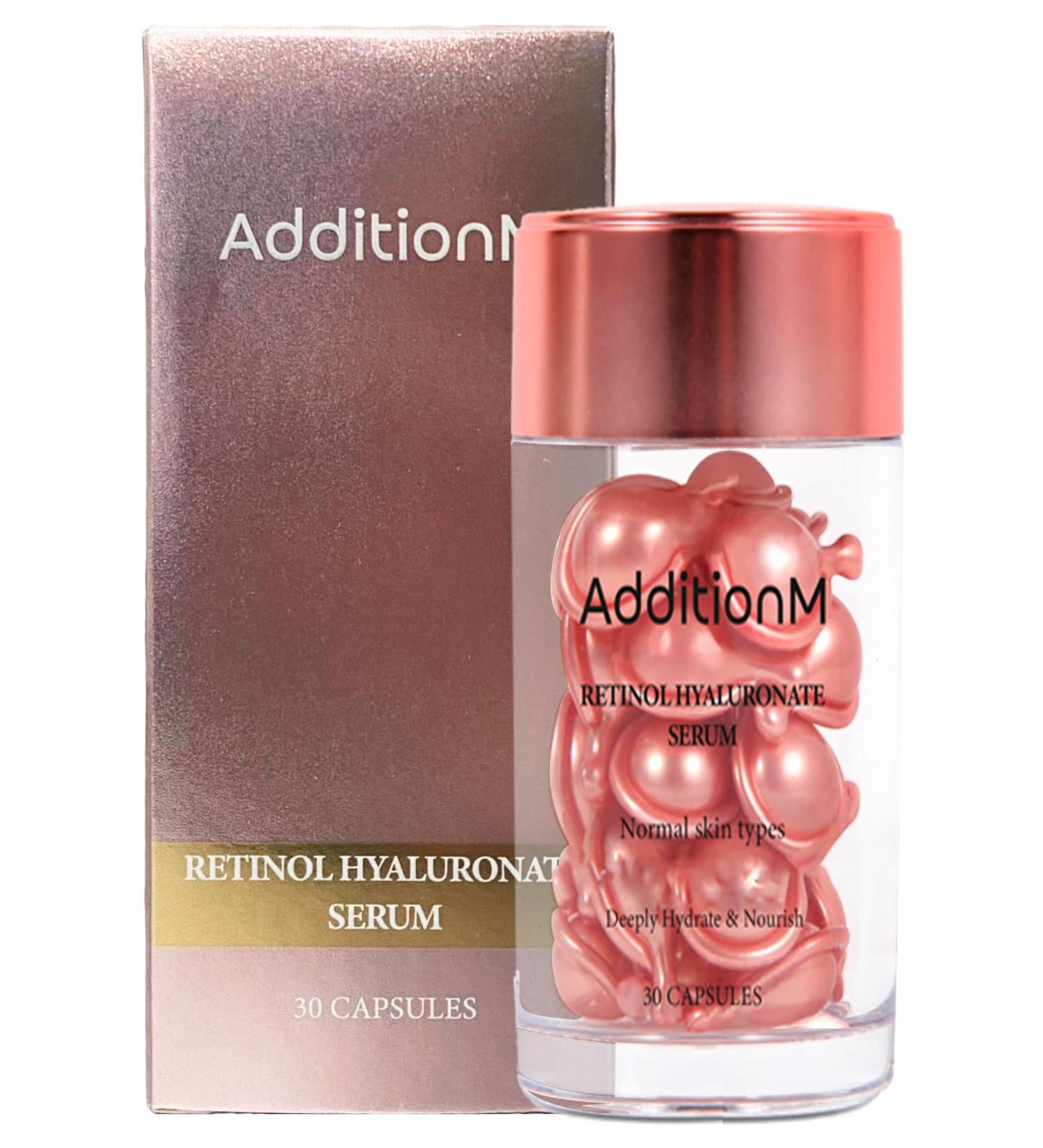 Retinol-Hyaluronate Serum Capsules (30 pcs) by AdditionM Fine Lines Wrinkles & Dark Spots - Fragrance-Free Deeply Hydrating - Buy Online on GoSupps.com