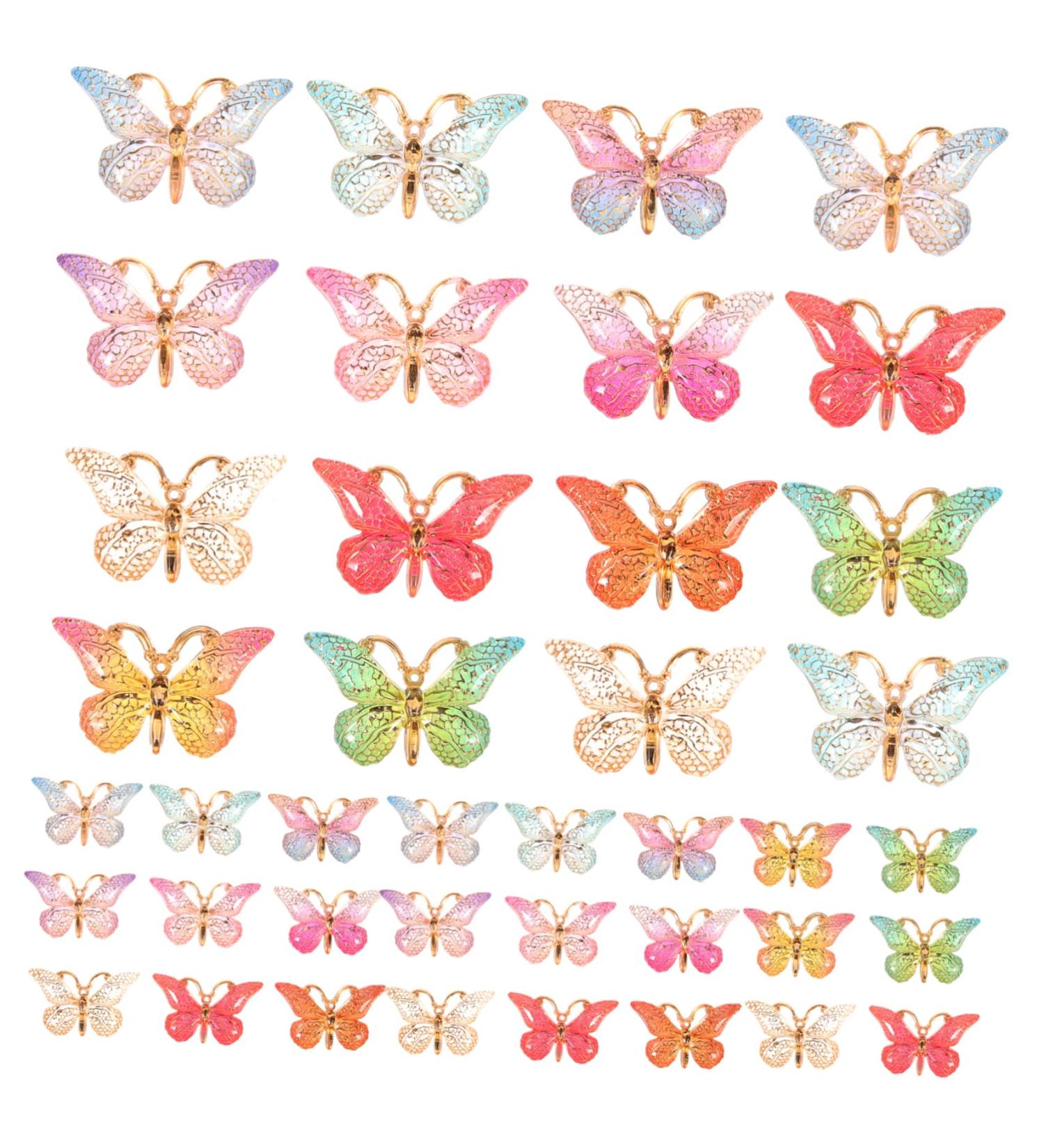 VILLCASE 250 Pcs Butterfly Charms for Bracelet Making Butterfly Charms for Jewelry Making Diy Crafting Butterfly Charms Butterfly Charms for Diy Post Brackets Crystal Beads Wedding Plastic - Buy Online on GoSupps.com