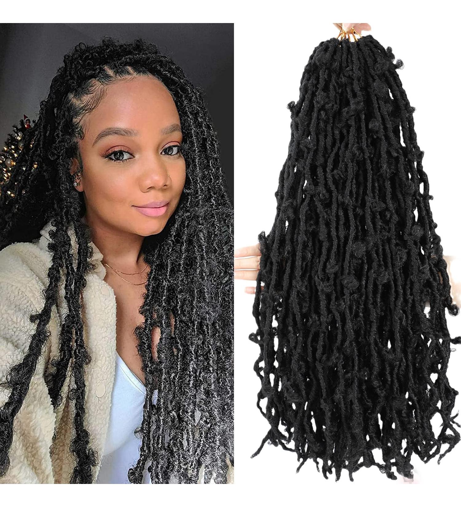 24 Inch Butterfly Locs Crochet Hair 6 Packs Pre-Looped Soft Distressed Extensions | 1B Color - Buy Online on GoSupps.com