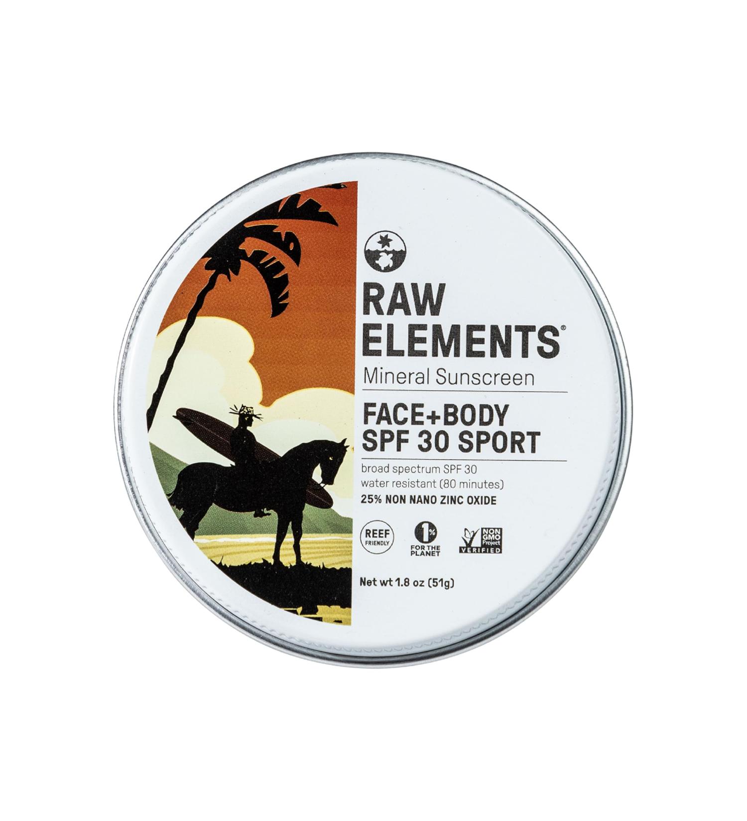 Raw Elements Mike Fields Organic Sunscreen SPF 30 - Non-Nano Zinc Oxide Reef Safe Water-Resistant Travel-Friendly Face & Body Sunblock - 1.8 oz - Buy Online on GoSupps.com