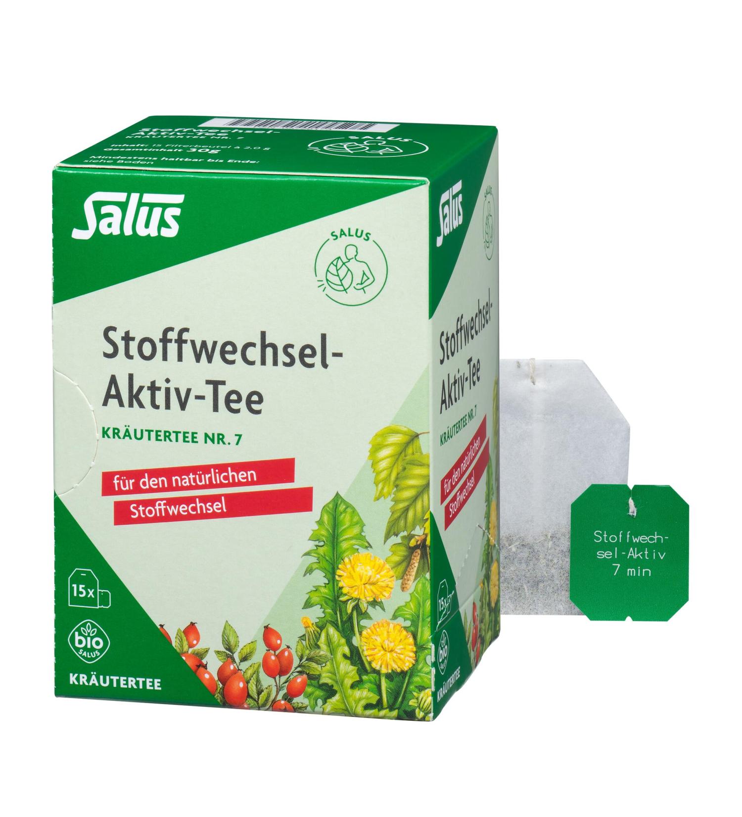  Salus Salus - Organic Herbal Tea No. 7 - Plants that support metabolism - 15 sachets of 30g - Buy Online on GoSupps.com