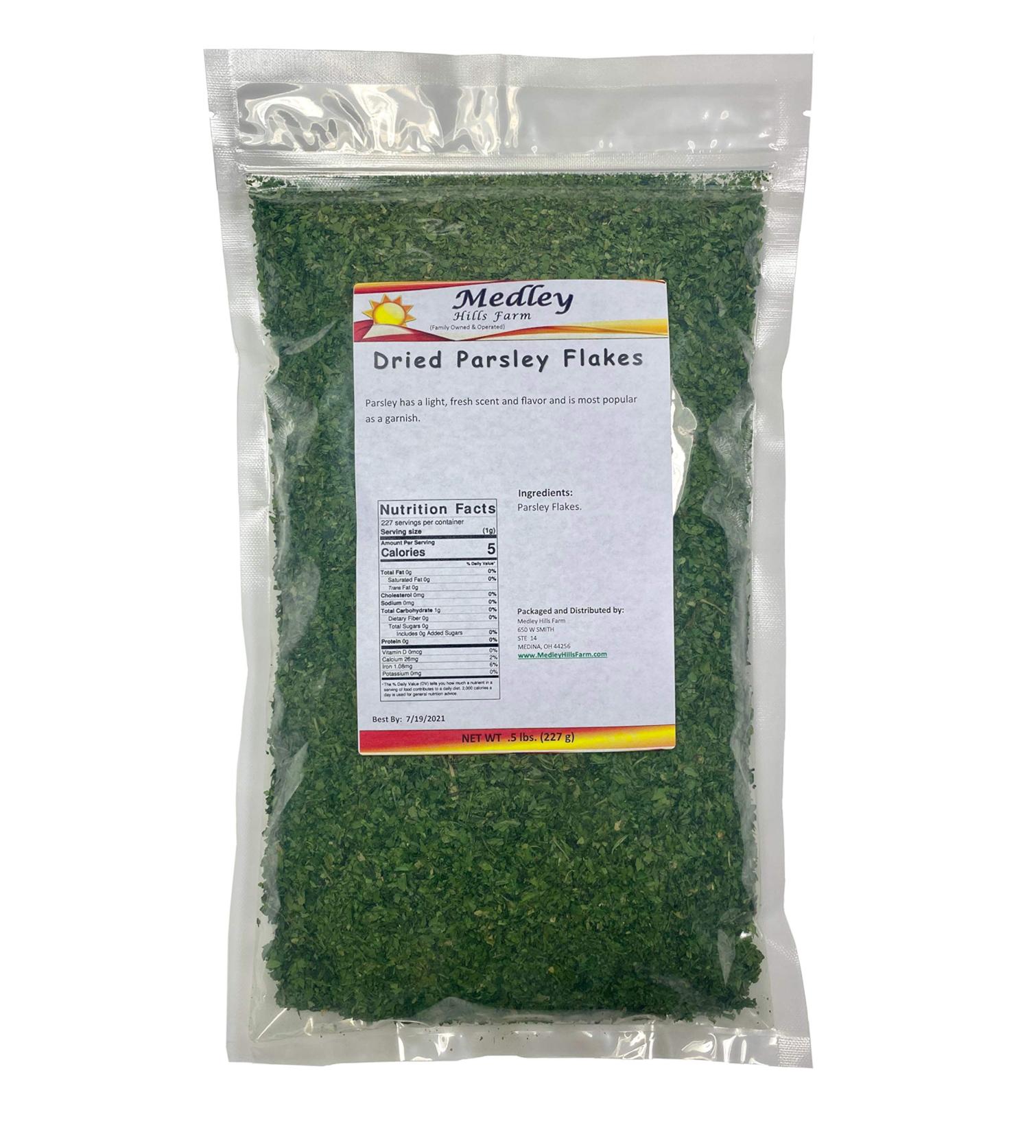 Dried Parsley Flakes - 8 oz Bulk Spices by Medley Hills Farm - Buy Online on GoSupps.com