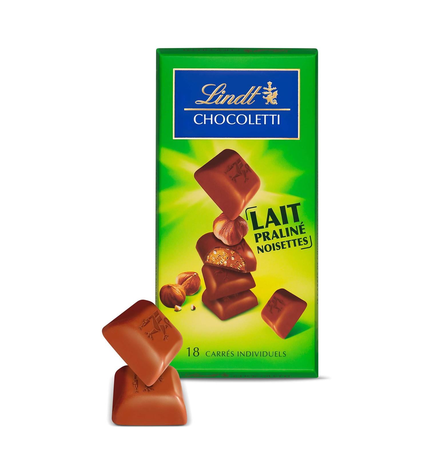 Lindt - Chocolate Hazelnut Praline Milk Squares - Milk Chocolate - 100g - Pack of 5 - Buy Online on GoSupps.com