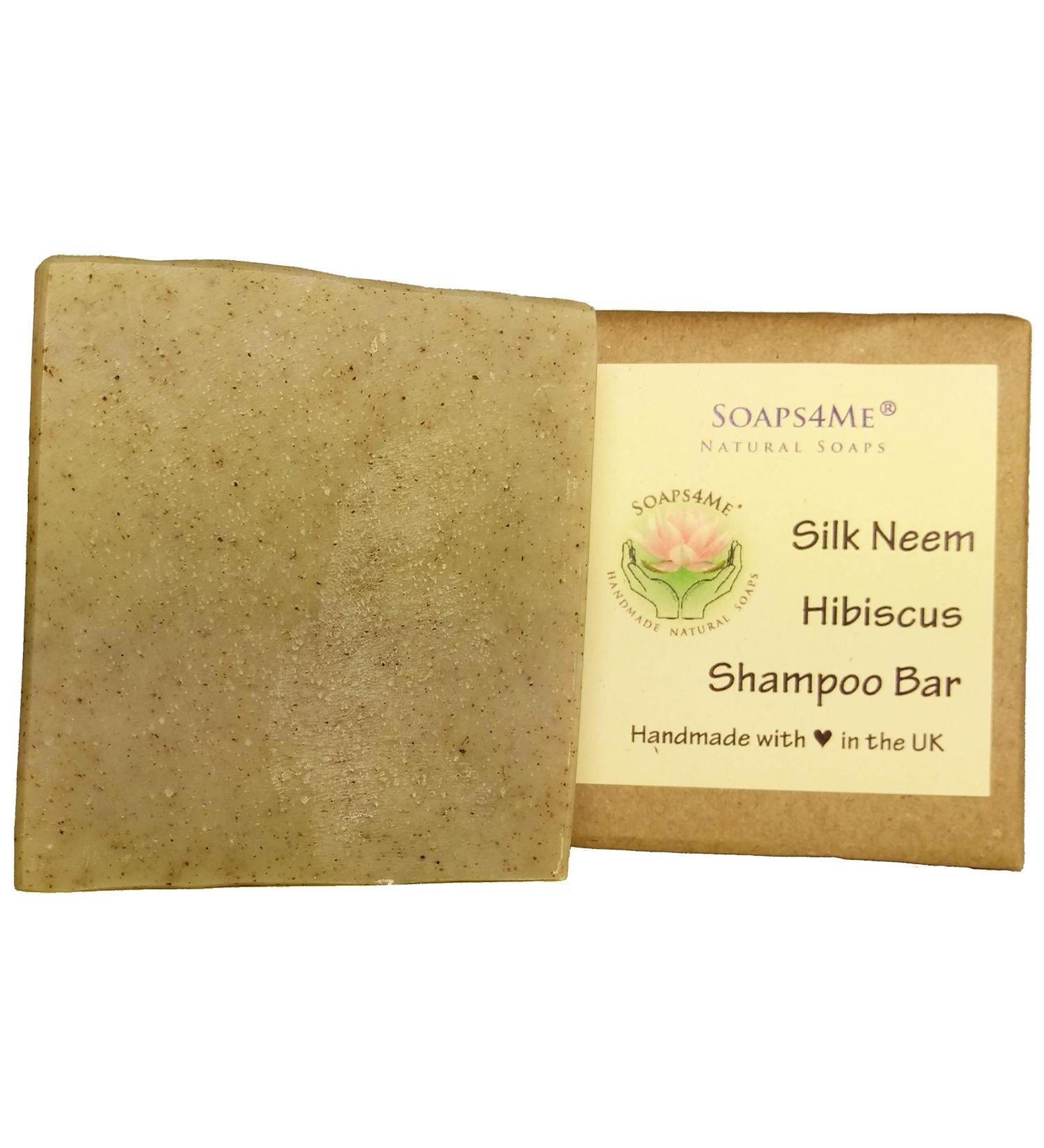 ATTIS SOAPS4ME Handmade Silk Shampoo Bar with Hibiscus Neem | With Sandalwood Essential Oil | Silk | Shea Butter | Sulfate-Free | For Men and Women