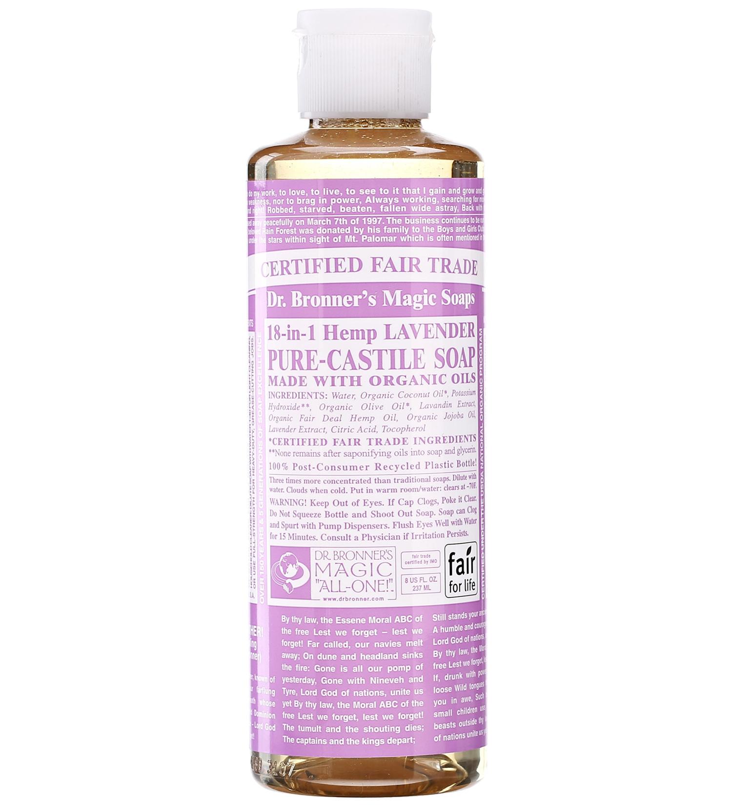 Buy Dr. Bronner's Lavender Pure-Castile Soap 8 oz | Natural & Organic - International Shipping Available - Buy Online on GoSupps.com