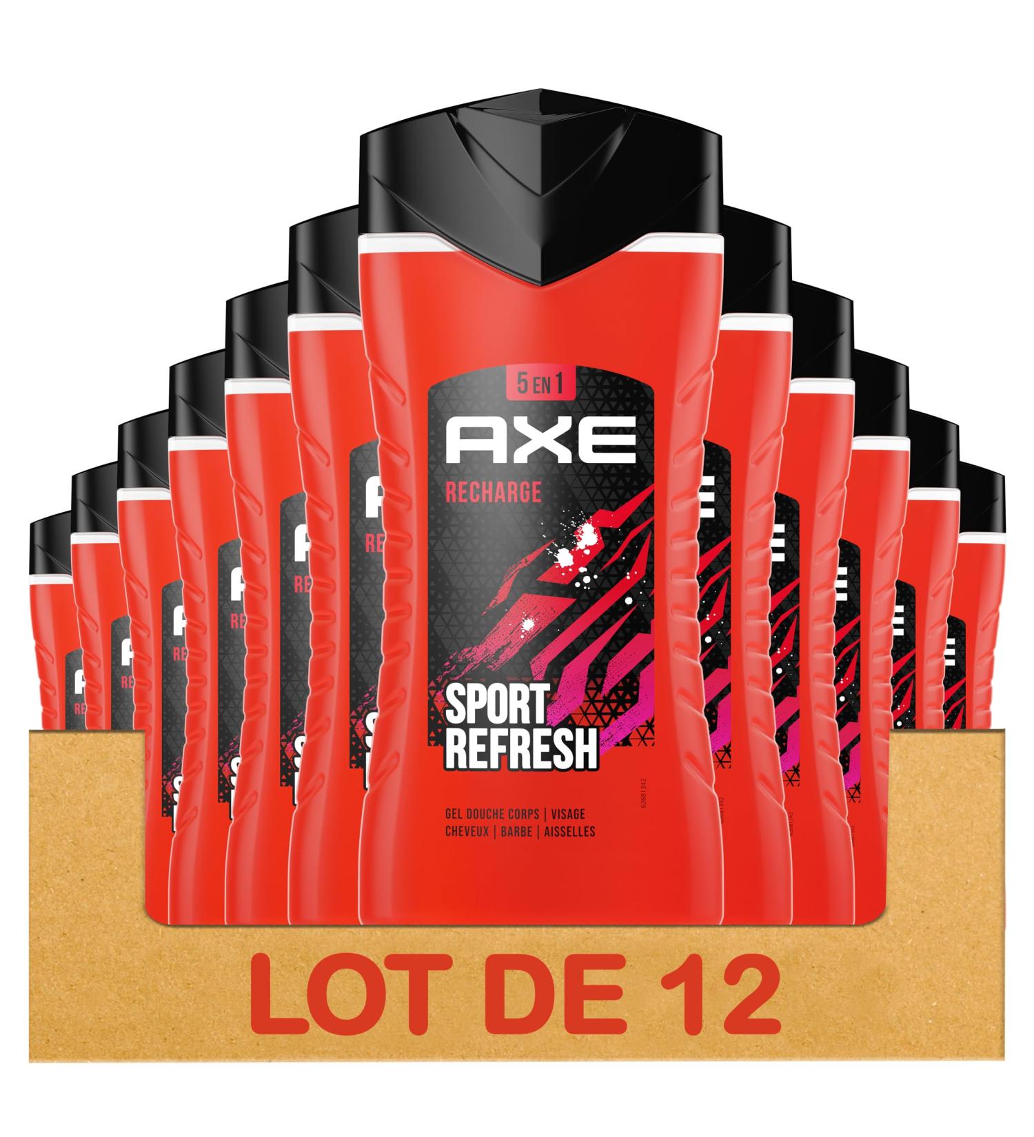  AXE Men's 5-in-1 Sport Refresh Shower Gel - 24h Moisturizing - 87% Naturally Derived Ingredients - Arctic Mint and Spice Scent (Pack of 12 x 250ml) - Buy Online on GoSupps.com