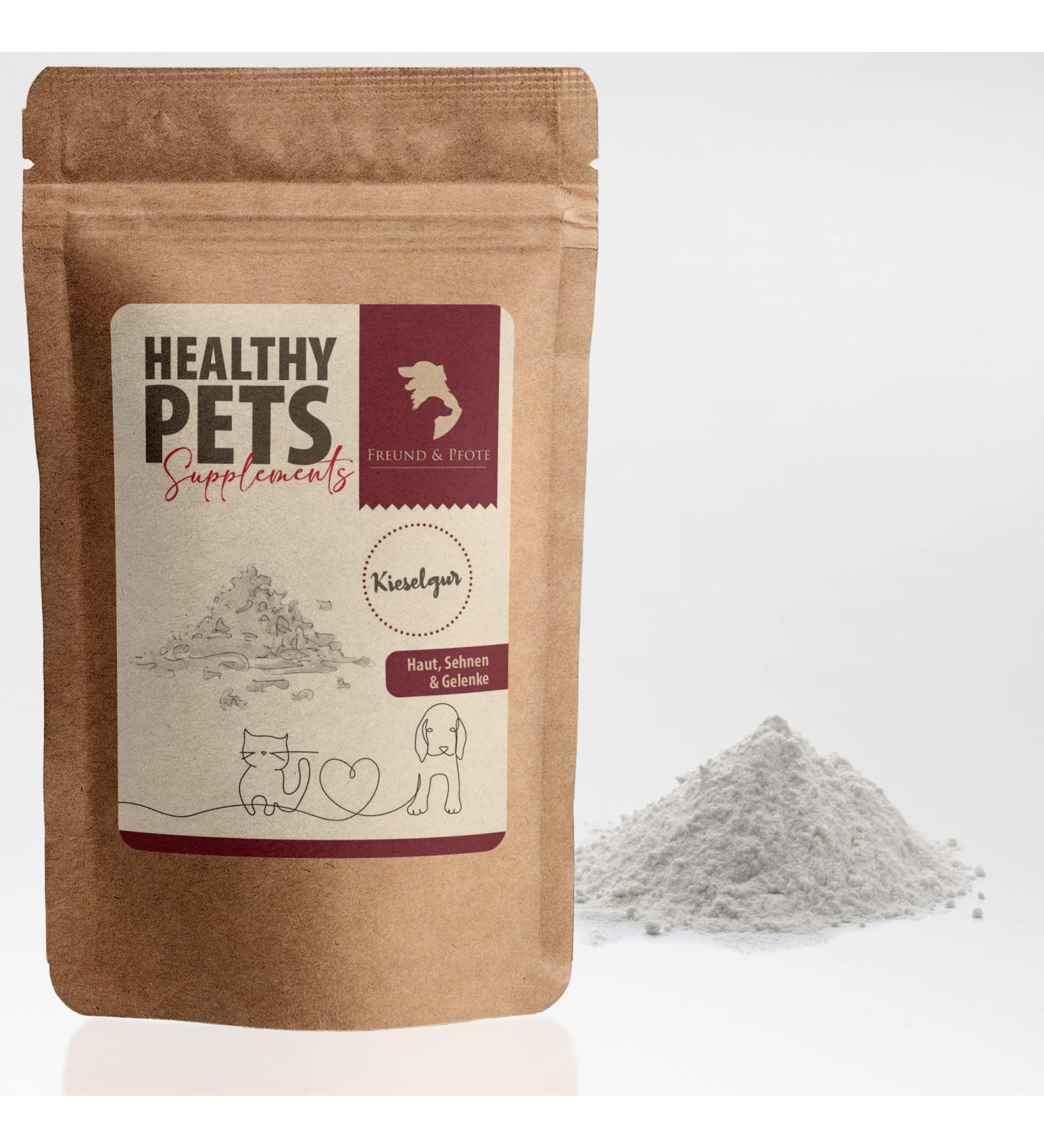 Friend & Paw Healthy Pets Kieselgur Powder for Dogs & Cats | Finely Ground Plastic-Free 1000g | Premium Additional Feed - Buy Online on GoSupps.com