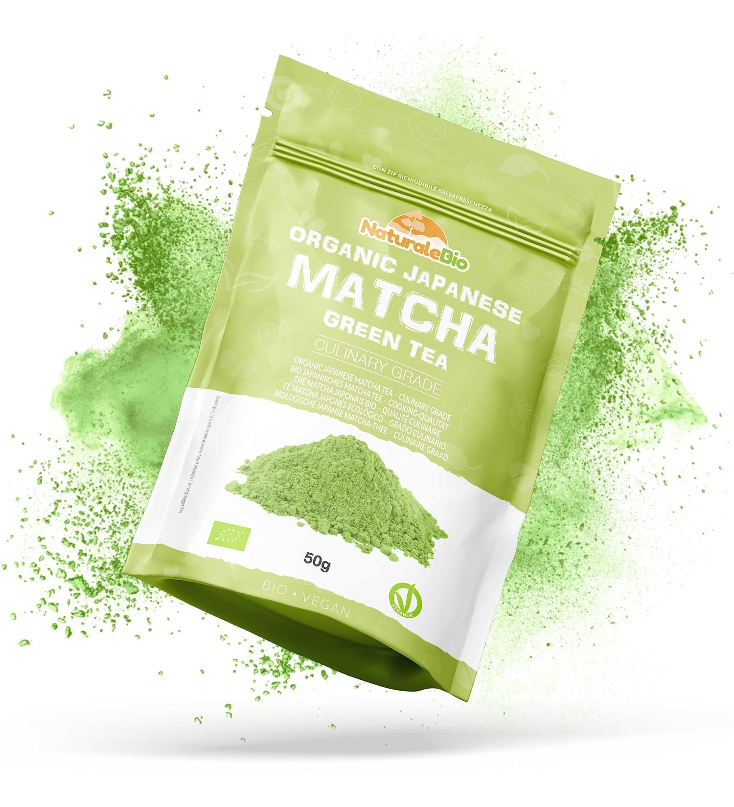 Japanese Organic Matcha Green Tea Powder - Culinary Grade - 50g - Made in Uji Kyoto, Japan - Ideal for Cooking, Baking, Smoothies, and Lattes - Vegan & Vegetarian Friendly - 1 Pack - Buy Online on GoSupps.com