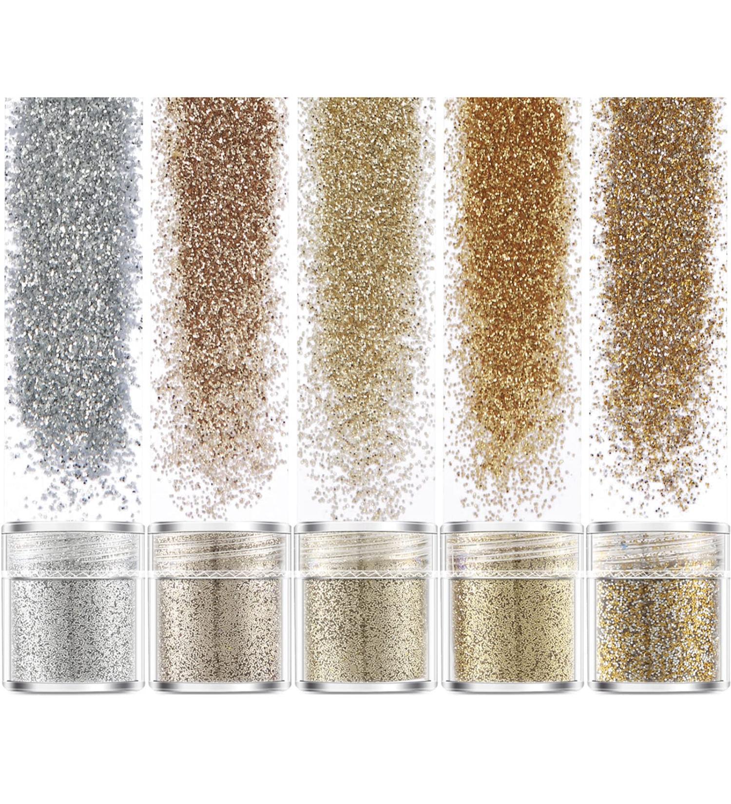 35g Fine Glitter Set - Gold, Silver, Holographic Colors for Makeup, Nails, Arts & Crafts - Buy Online on GoSupps.com