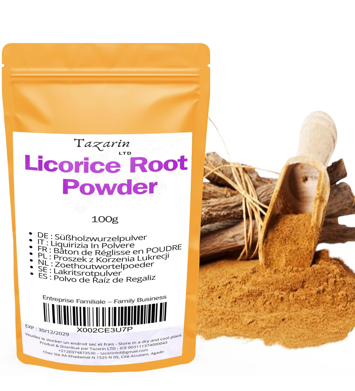  Tazarin LTD TazarinLtd 100g Licorice Root Ground Licorice Root Powder - Intense Aroma & Taste - 100% Natural Pure & No Additives - Buy Online on GoSupps.com