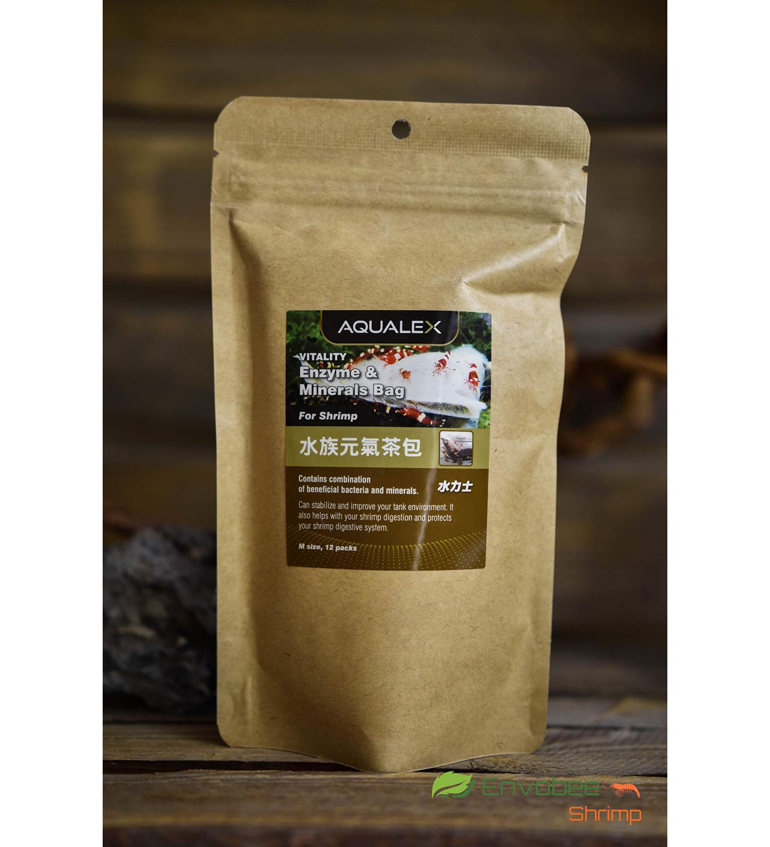 Aqualex Pack of 12 sachets of enzymes and minerals for shrimp, fish Size M