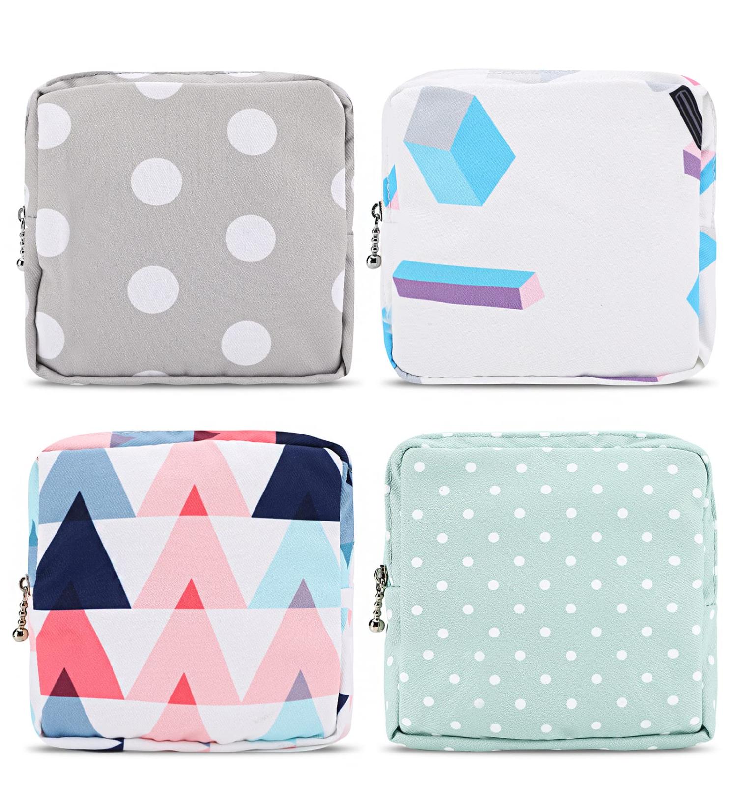 4pcs Period Storage Bags for Teen Girls | Sanitary Napkin Portable Pouches - Buy Online on GoSupps.com