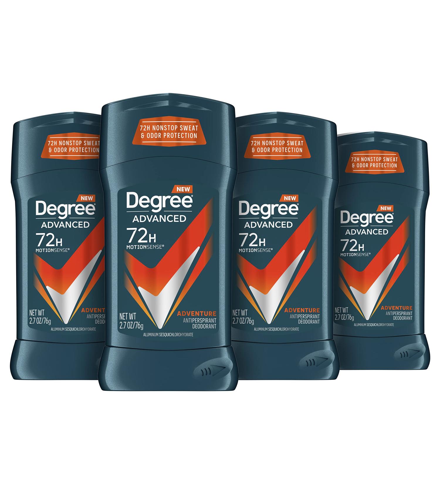 Degree Men Adventure Antiperspirant - 2.7 oz (Pack of 4) | MotionSense Technology | Fresh Scent - Buy Online on GoSupps.com
