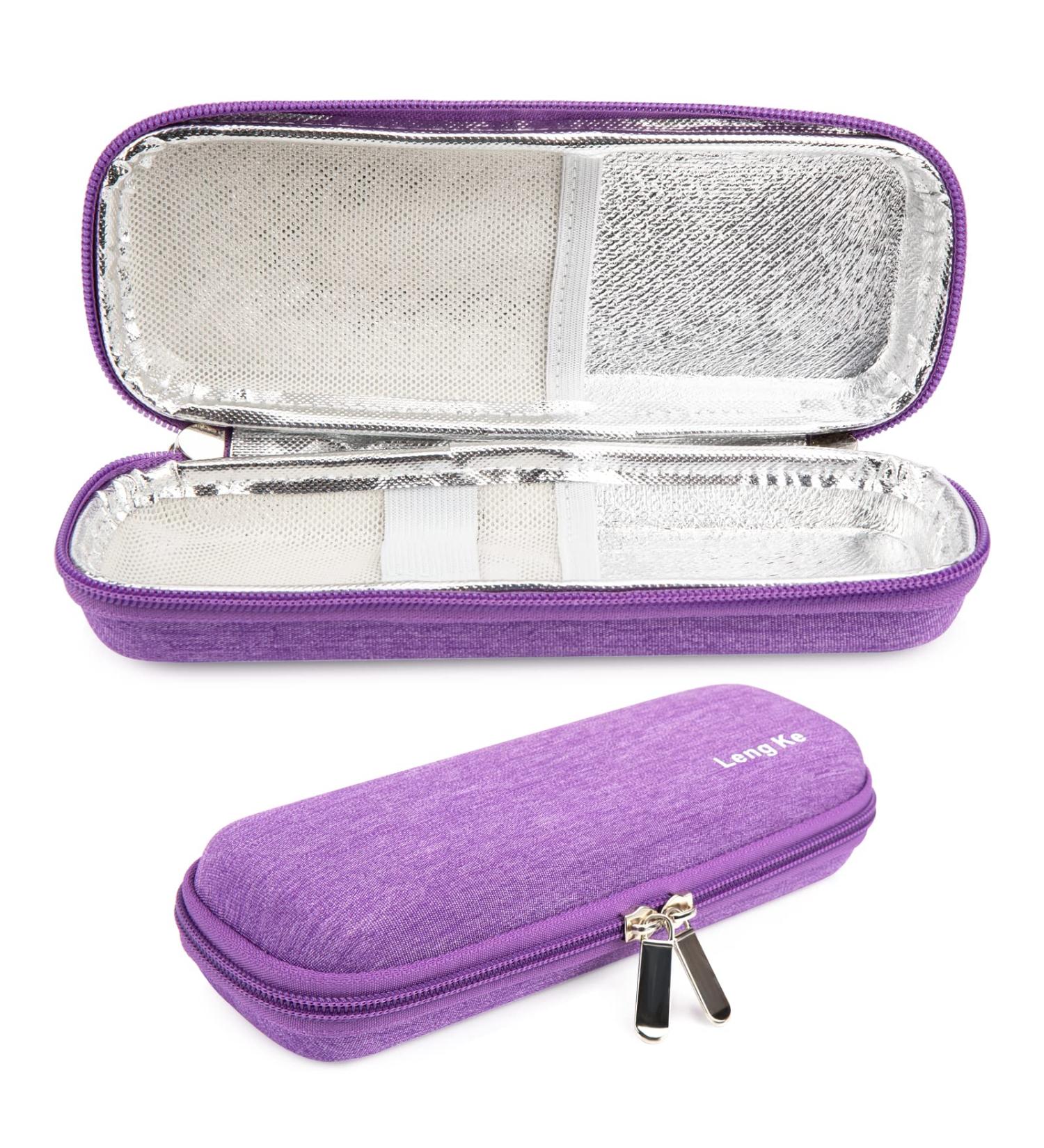 YOUSHARES Insulin Cooler Travel Case - Portable Diabetic Medication Organizer in Purple - Buy Online on GoSupps.com