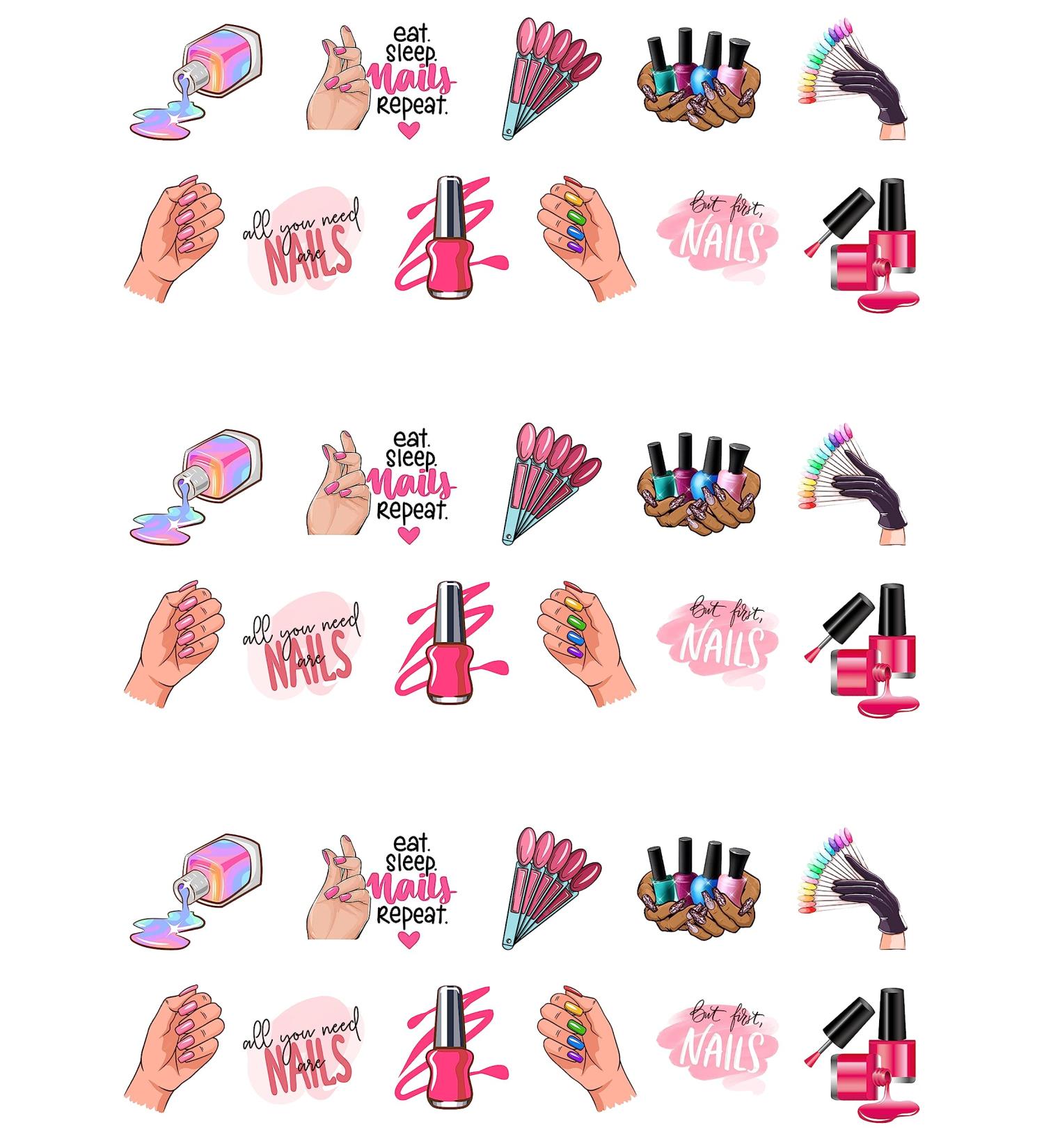33 Stand Up Nails Nail Varnish Themed Edible Wafer Paper Cake Toppers Decorations