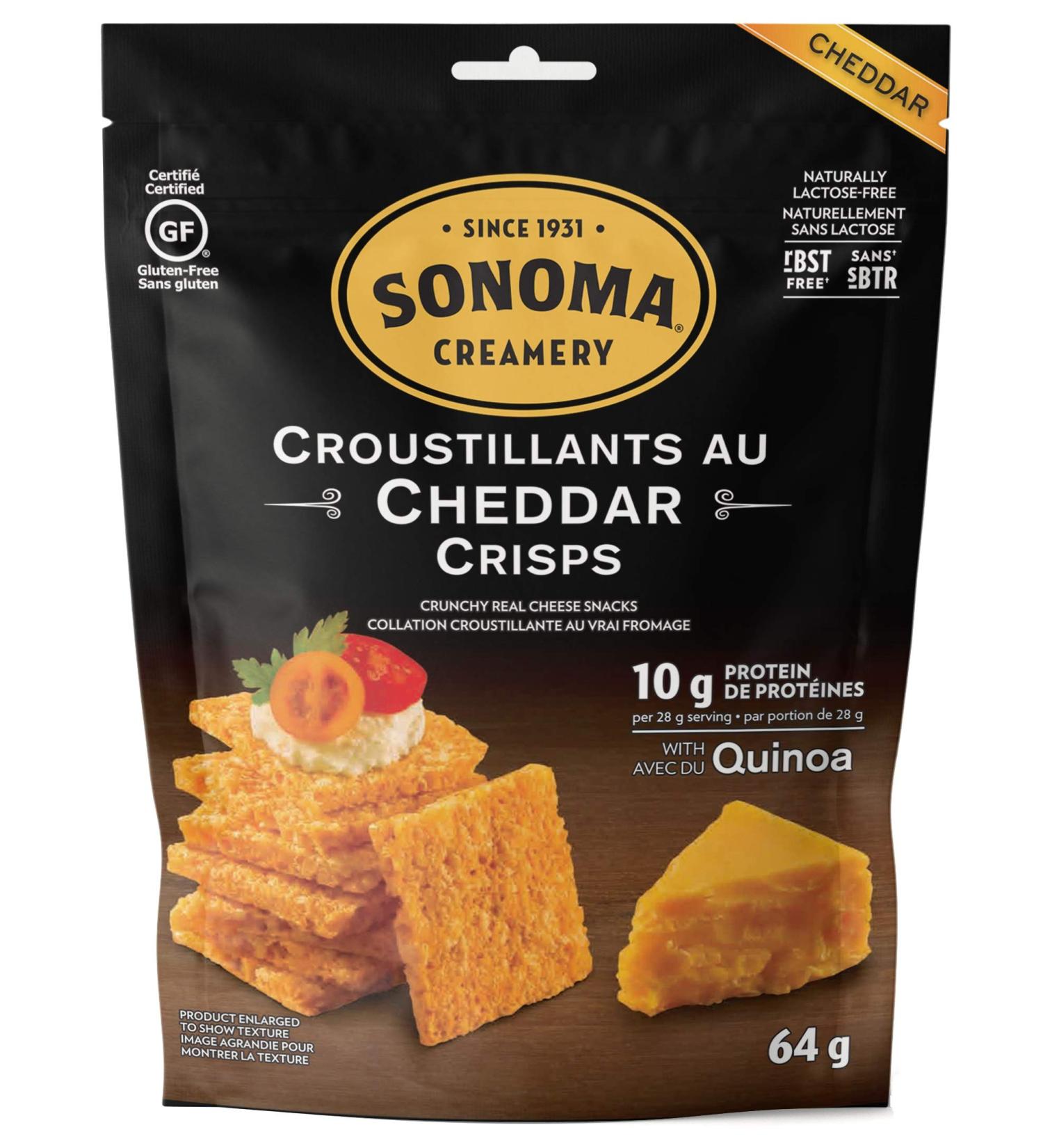 Sonoma Creamery Cheddar Cheese Crisps 12 Count of 64g 64 g (Pack of 12) - Buy Online on GoSupps.com