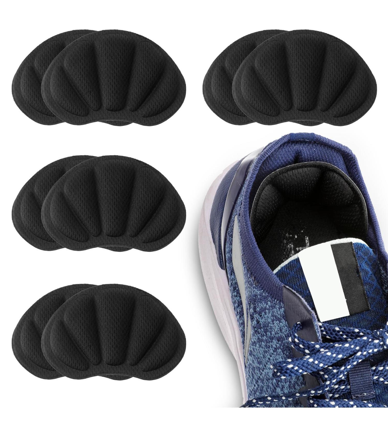 Wllhyf Heel Cushions for Women's & Men's Shoes | Reusable Self-Adhesive Heel Protectors - Soft Comfortable Fit for Oversized Shoes (Black) - Buy Online on GoSupps.com