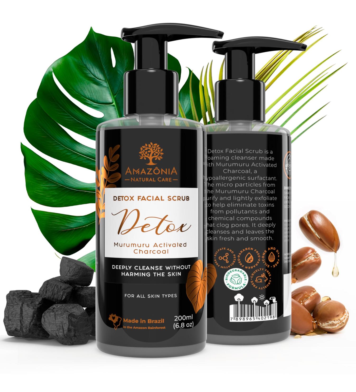 All Natural Exfoliating Face Wash for Women & Men Detox Facial Scrub - Face Scrub Activated Charcoal Detox Facial Wash - Buy Online on GoSupps.com