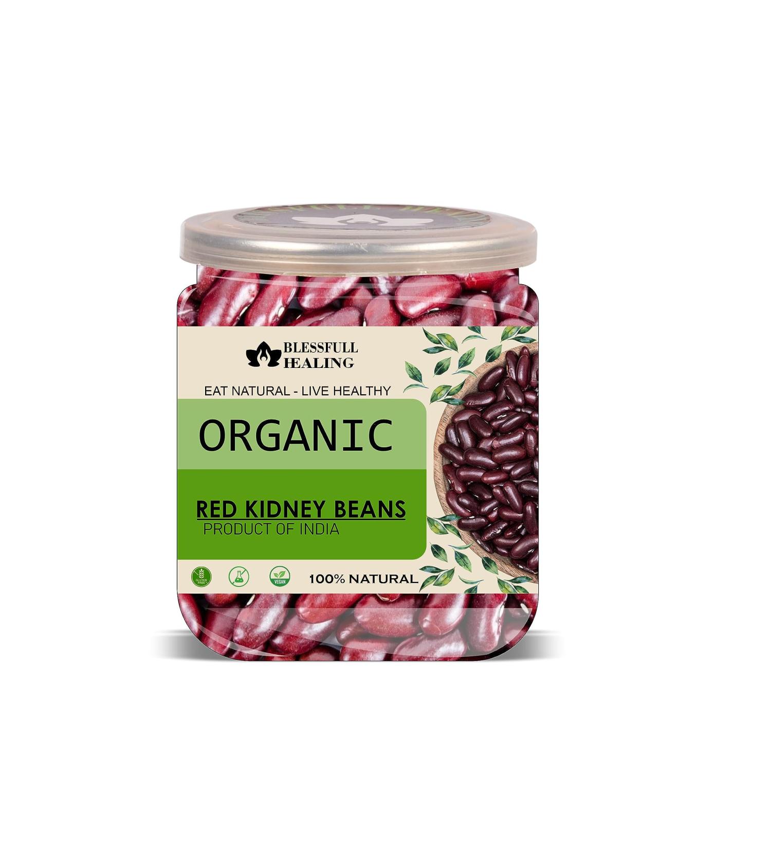 Blessfull Healing Organice RED Kidney Beans 1 lb (453 Gram) - Buy Online on GoSupps.com
