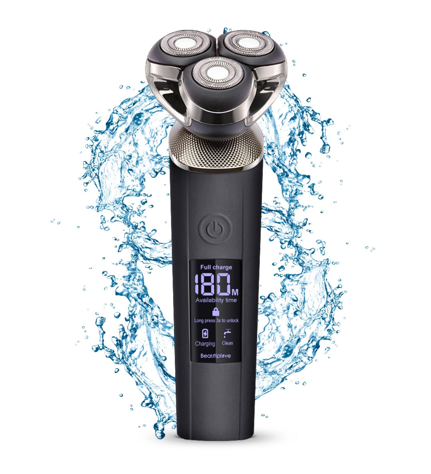 Beautiplove Mens Electric Razor Set with Extra Blade | LED Cordless Rechargeable Shaver for Men | Wet/Dry Close Shave Grooming Kit with Trimmer - Buy Online on GoSupps.com