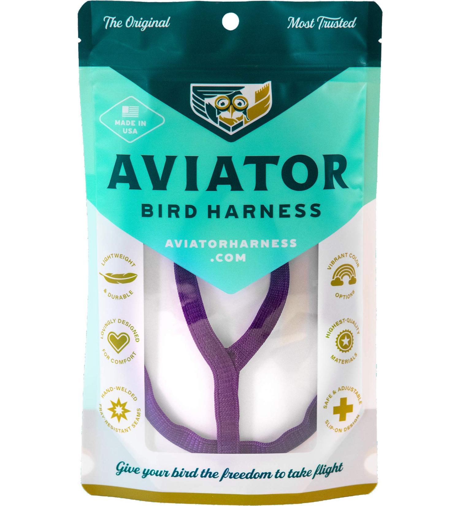 Aviator Bird Harness & Leash - Made in America Purple | International Shipping Available - Buy Online on GoSupps.com