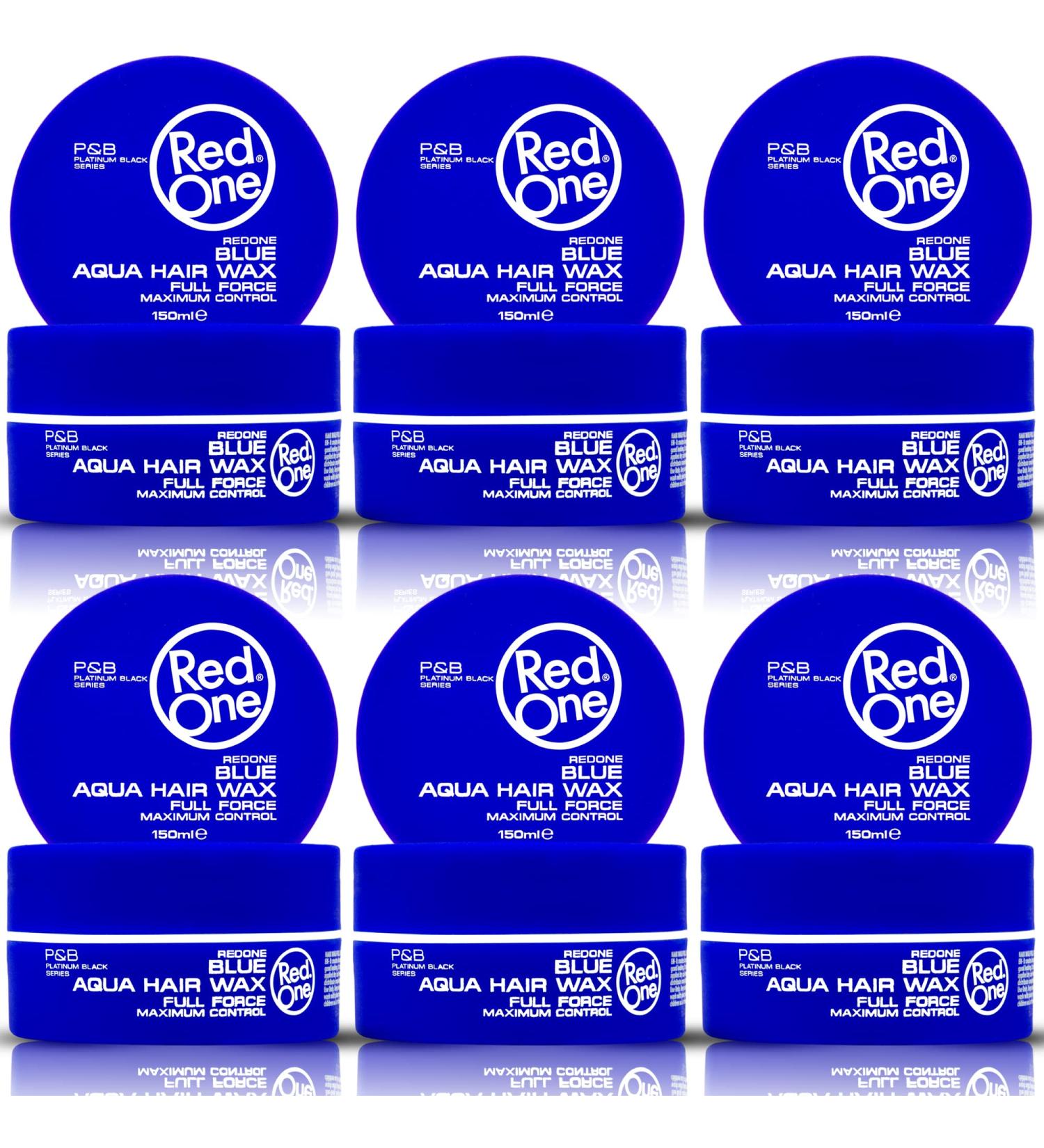 Redone Aquatic Hair Wax Blue 150 ml | Strong Hold | Hair Gel Wax | Ultra Hold | Hair Wax for Men and Women | Bubblegum Scent | Maximum Control | Pack of 6 - Buy Online on GoSupps.com