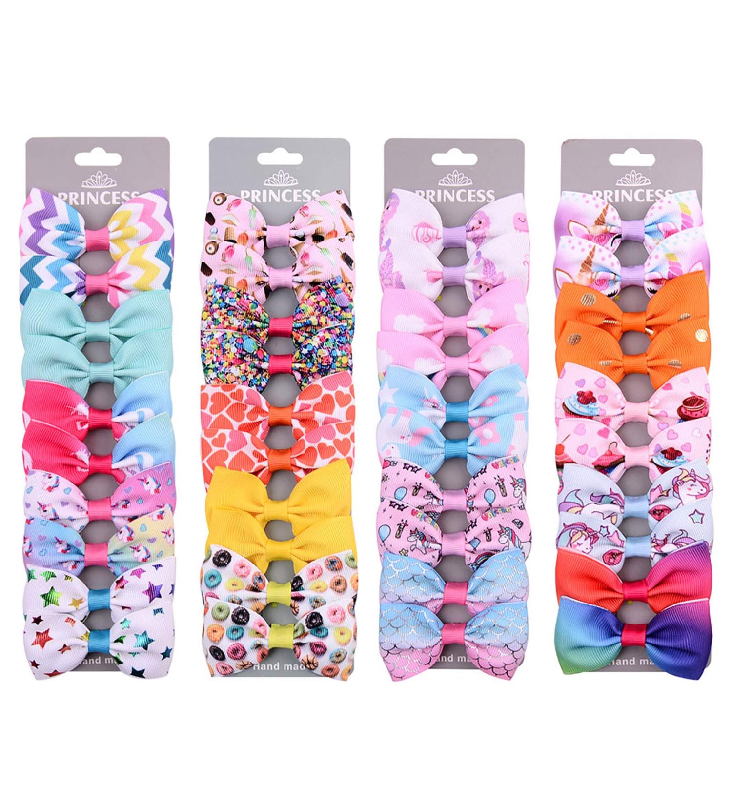 40PCS Unicorn Baby Girls Hair Bows Alligator Clips - Grosgrain Ribbon Barrettes for Kids - Buy Online on GoSupps.com